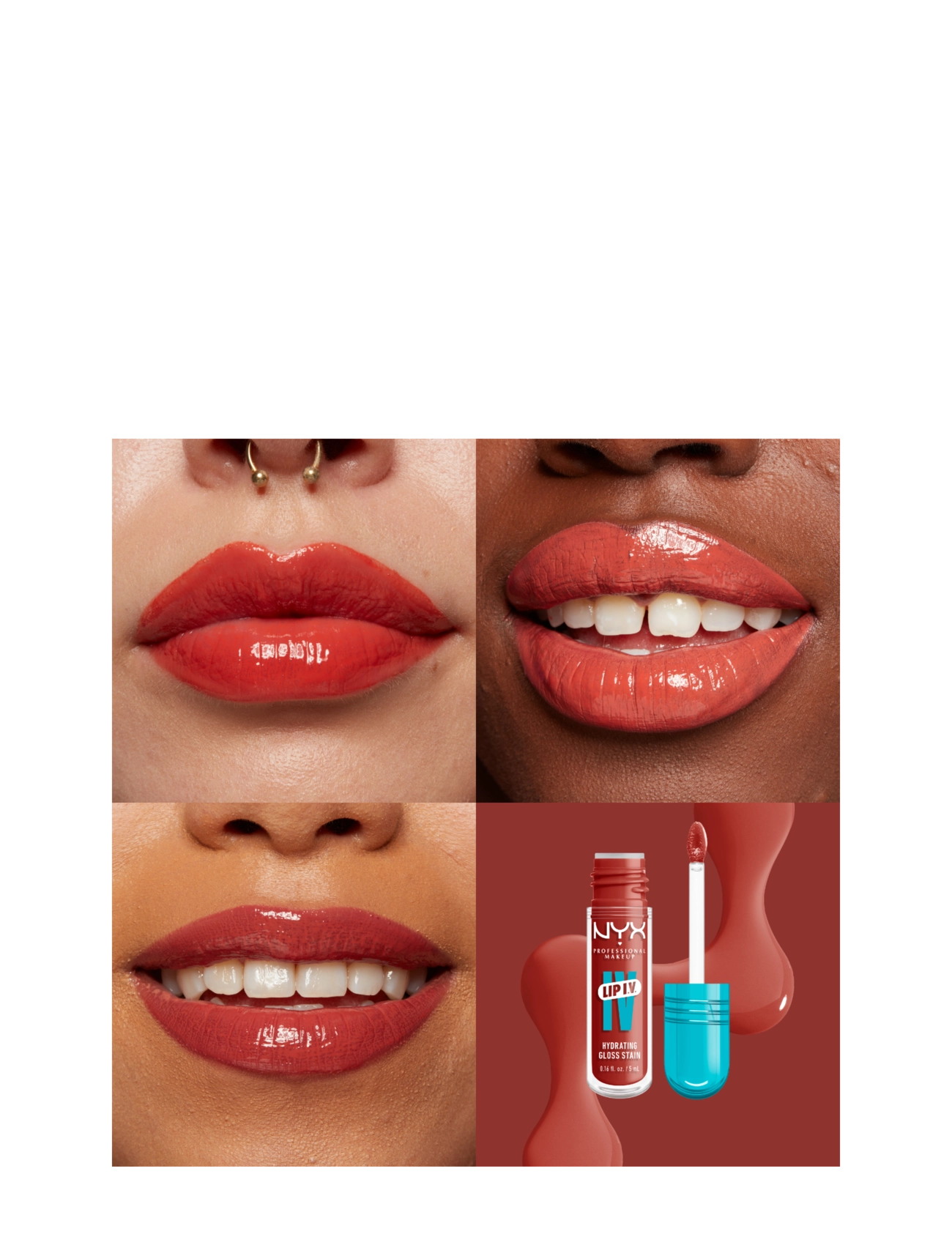 NYX Professional Makeup - NYX Professional Makeup Lip I.V. Hydrating Gloss Stain läppglans 01 Caramel Drip 5 ml - lip stain - burst that tang! - 1