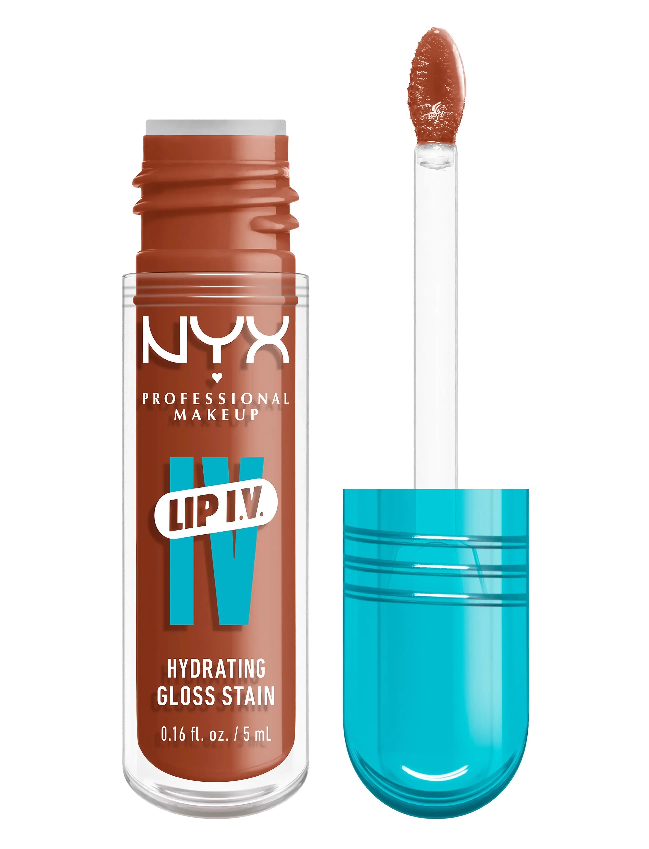 NYX Professional Makeup NYX Professional Makeup Lip I.V. Hydrating Gloss Stain läppglans 15 Water 'Bout Wine? 5 ml - Smink - CARAMEL DRIP / clear