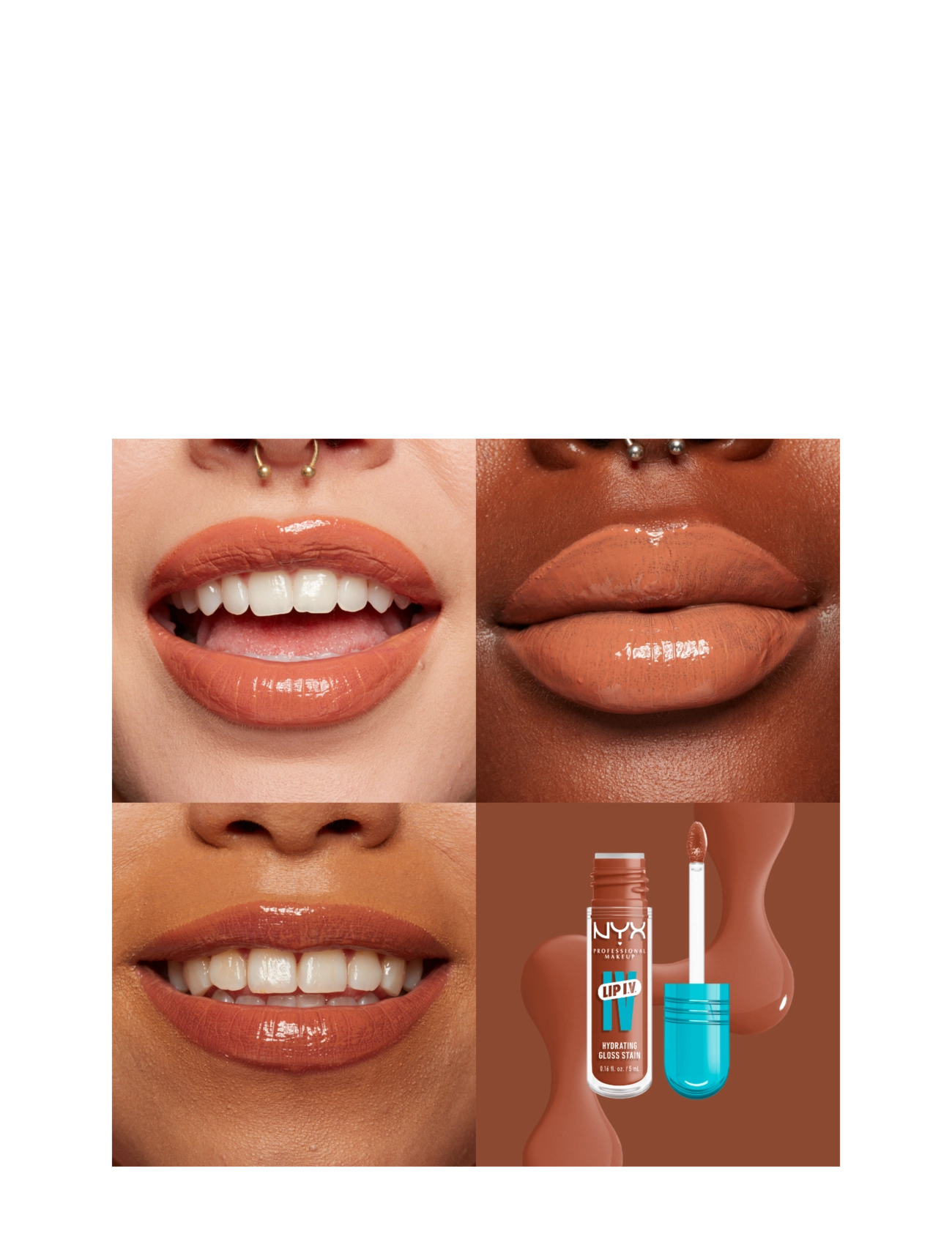 NYX Professional Makeup - NYX Professional Makeup Lip I.V. Hydrating Gloss Stain läppglans 01 Caramel Drip 5 ml - lip stain - caramel drip - 1