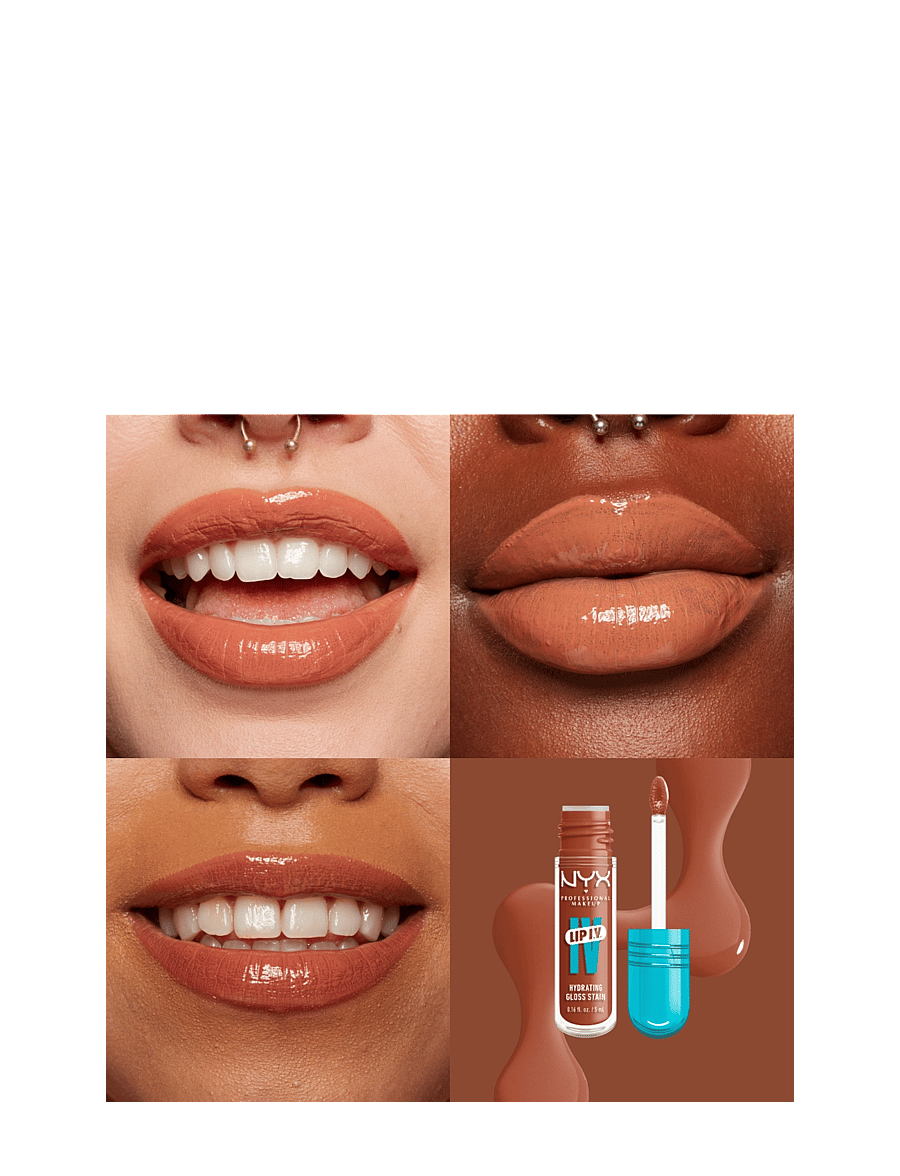 NYX Professional Makeup - NYX Professional Makeup Lip I.V. Hydrating Gloss Stain läppglans 04 Cocoa Quench! 5 ml - makeup - caramel drip - 1