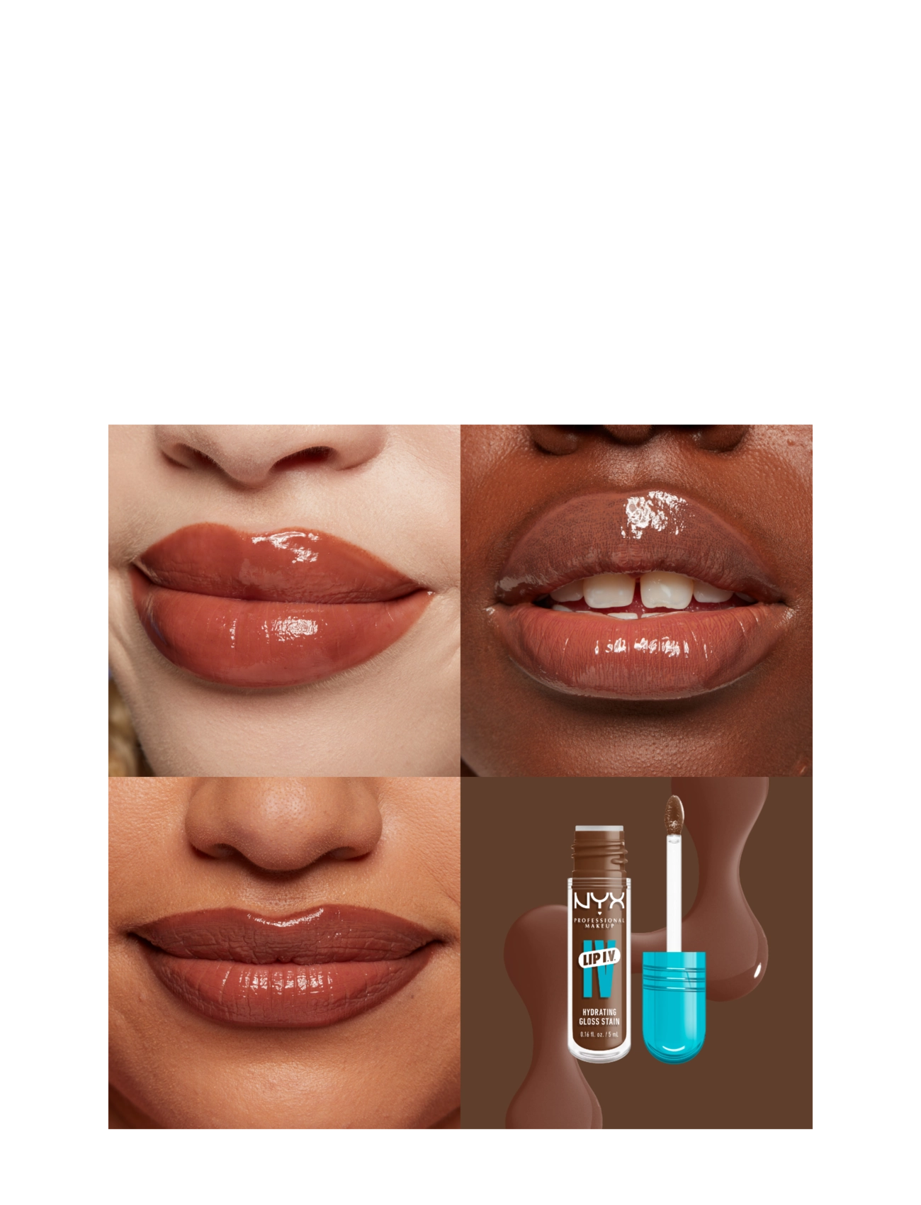 NYX Professional Makeup - NYX Professional Makeup Lip I.V. Hydrating Gloss Stain läppglans 01 Caramel Drip 5 ml - lip stain - splash n spice - 1