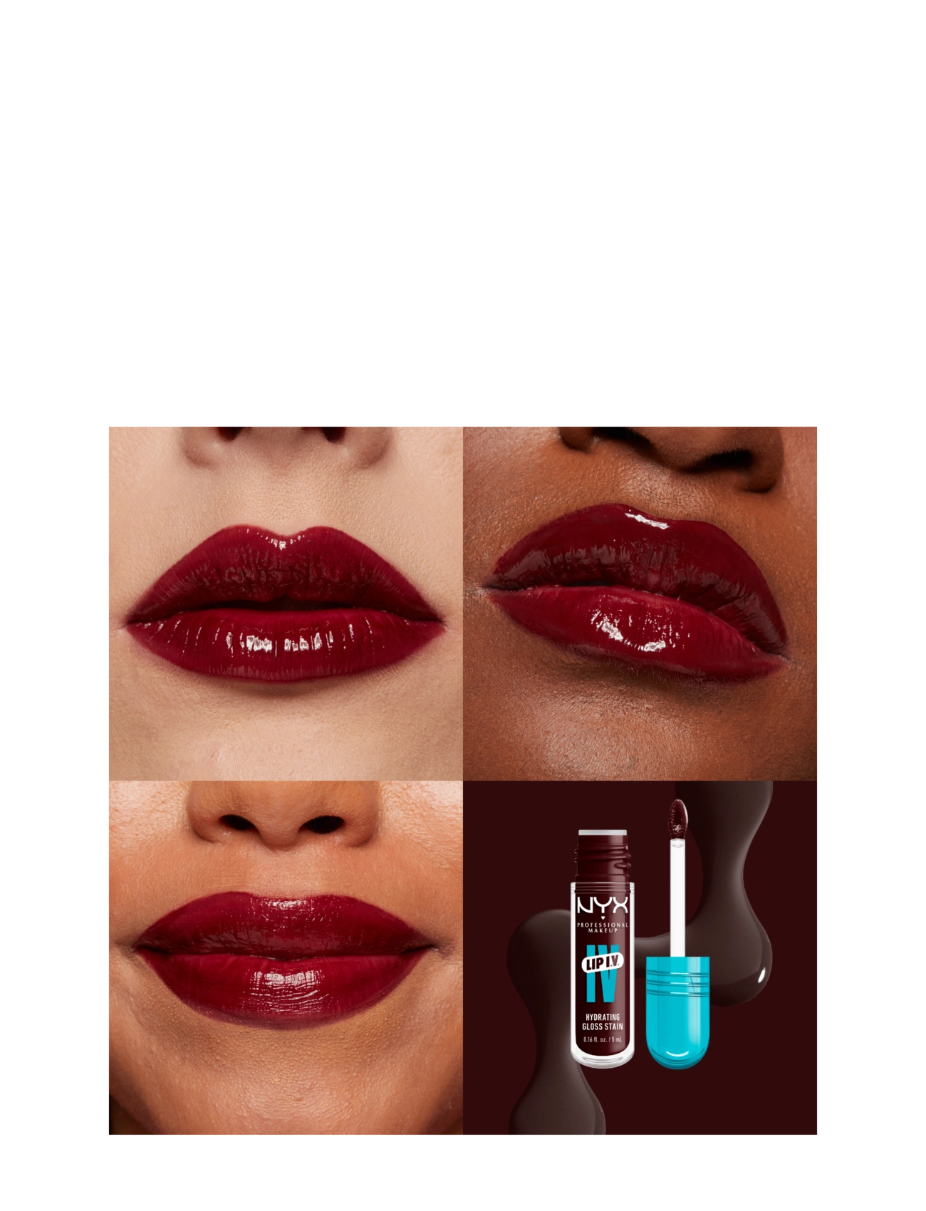 NYX Professional Makeup - NYX Professional Makeup Lip I.V. Hydrating Gloss Stain läppglans 01 Caramel Drip 5 ml - varalitun - water 'bout wine? - 1