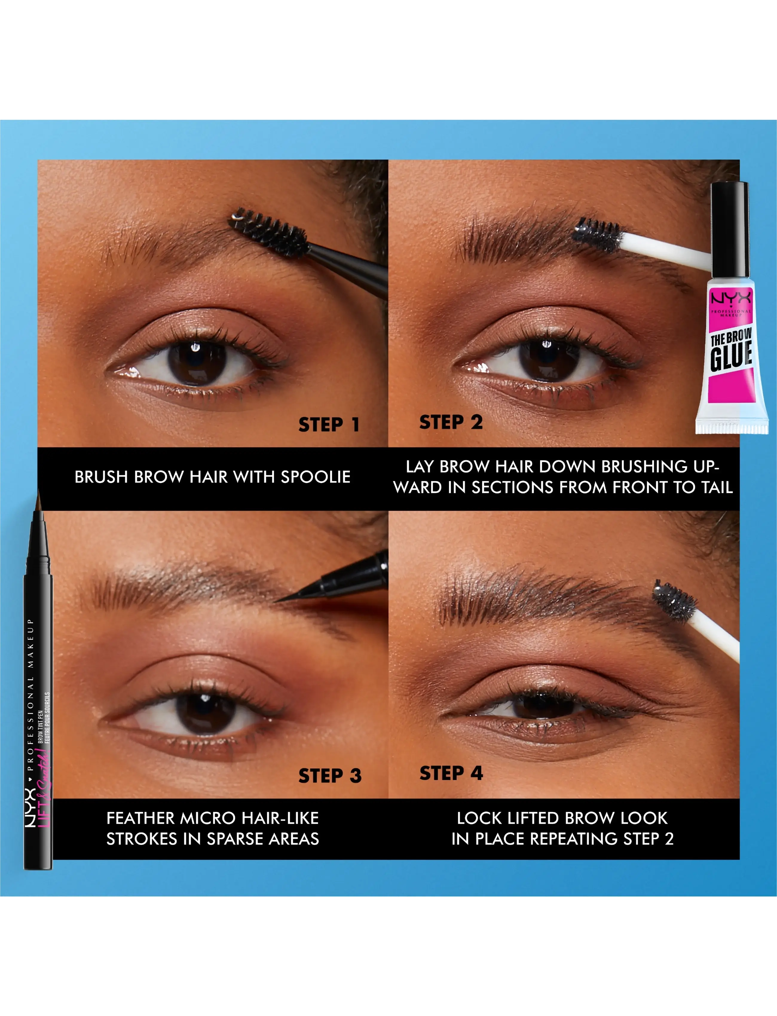 NYX Professional Makeup - NYX Professional Makeup, The Brow Glue Instant Brow Styler, 01 Transparent, 5 g - Øjne & bryn - clear - 2