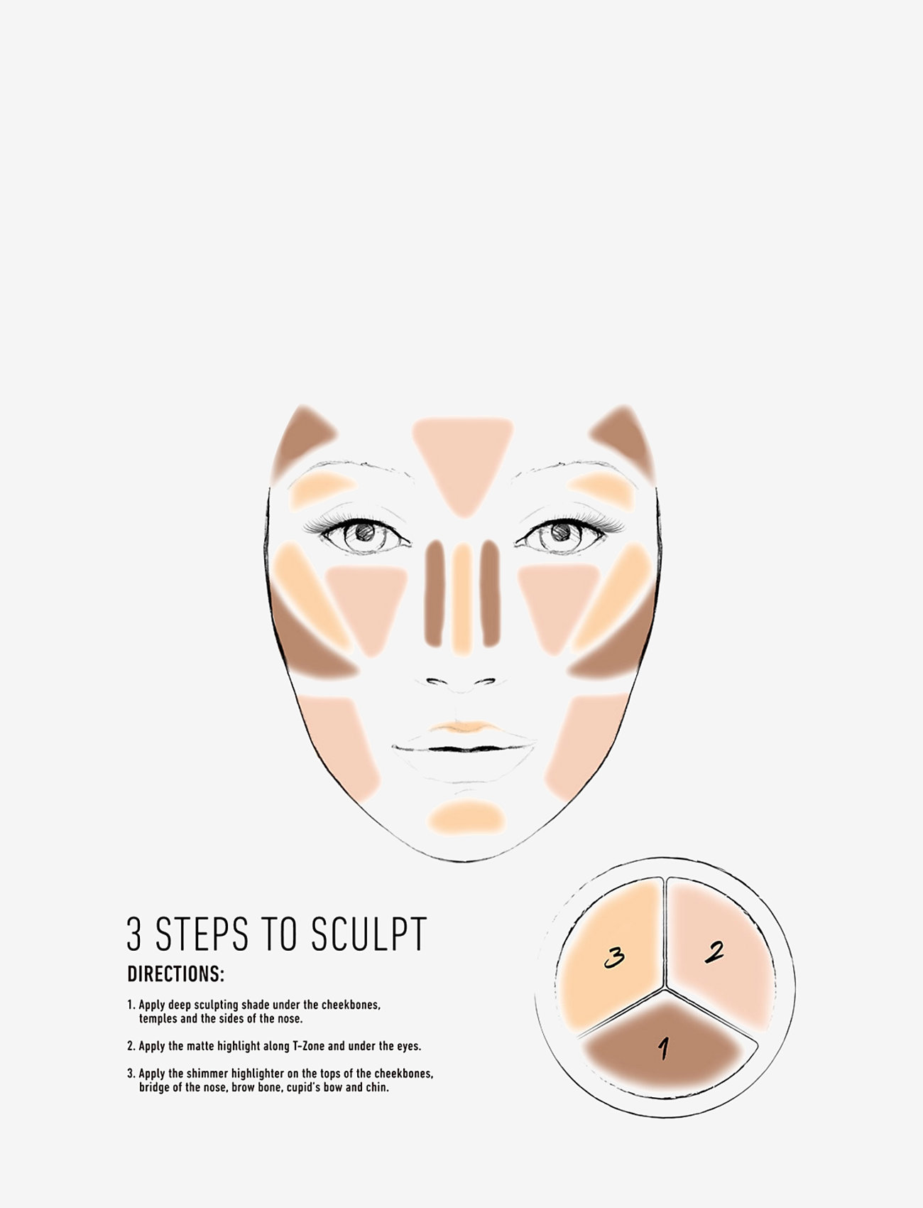 NYX Professional Makeup - 3 STEPS TO SCULPT FACE SCULPTING PALETTE - makeup - fair - 2