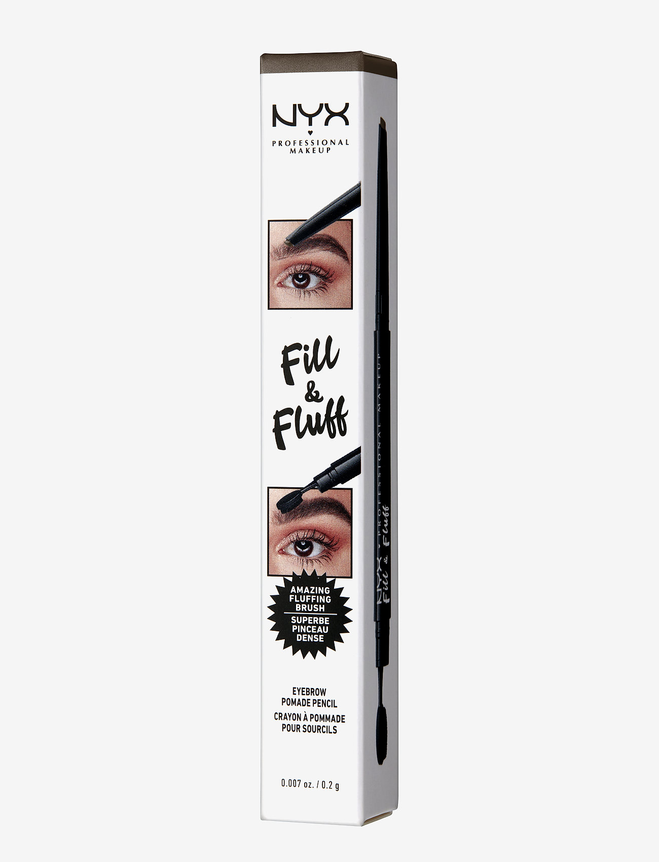 NYX Professional Makeup - Fill & Fluff Eyebrow Pomade Pencil - festtøj til outletpriser - ash brown - 2