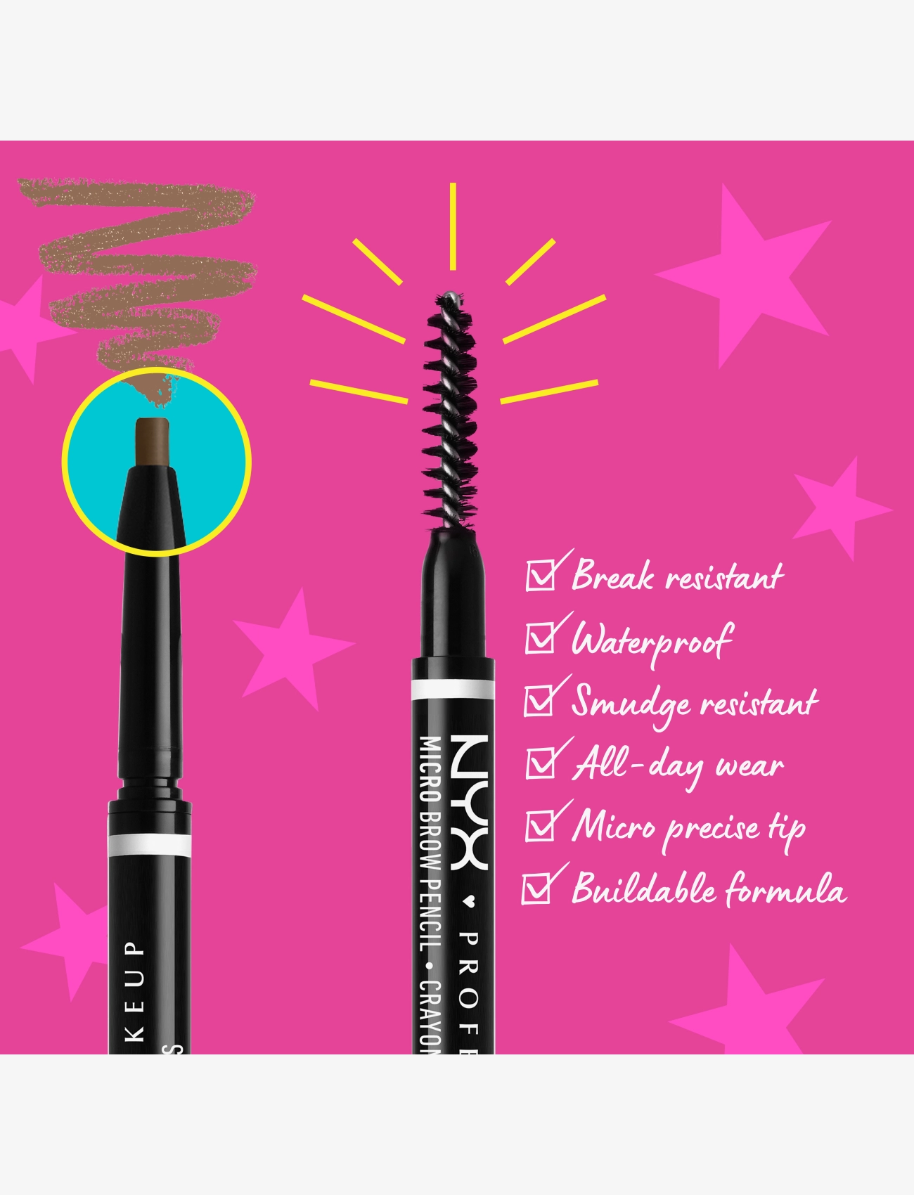 NYX Professional Makeup - NYX Professional Makeup Micro Brow 06 Brunette brow pen 0,1g - festtøj til outletpriser - brunette - 1