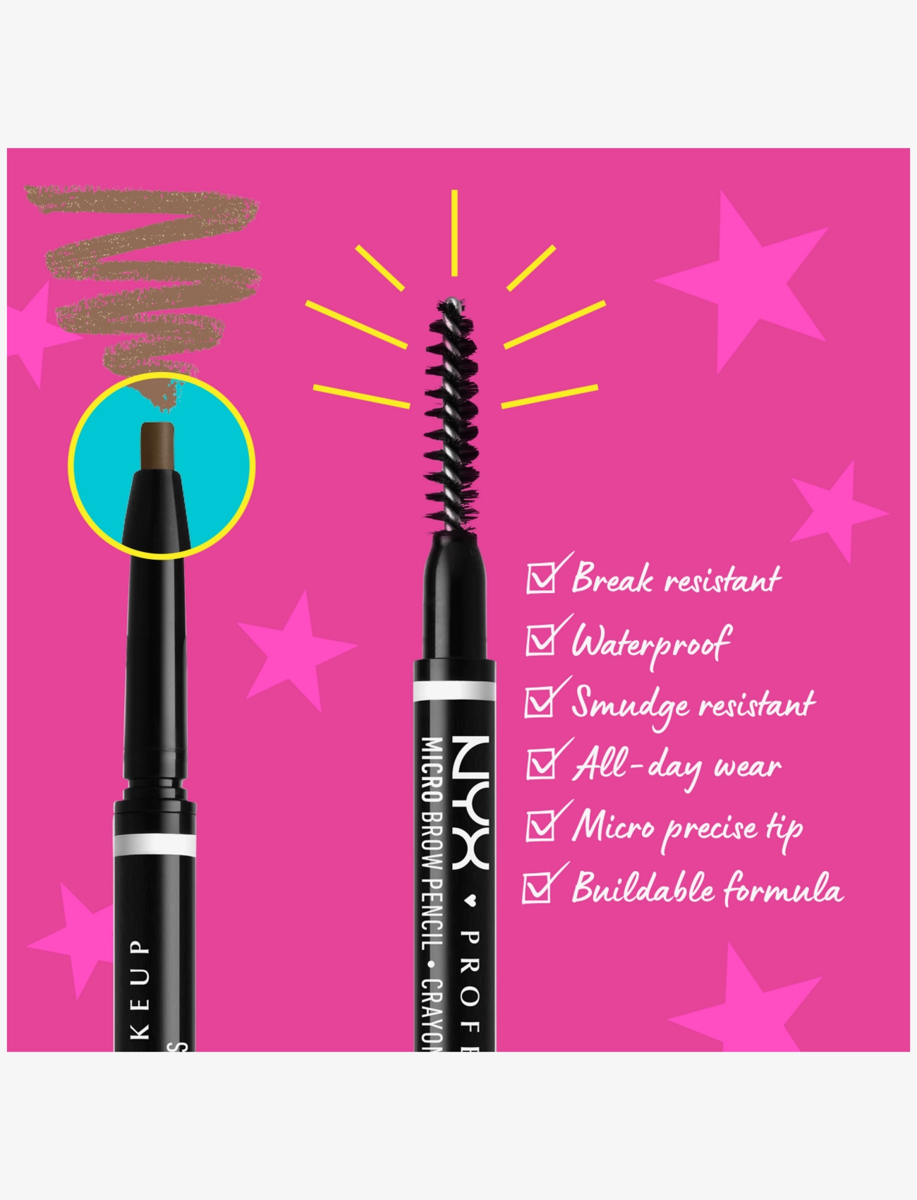 NYX Professional Makeup - NYX Professional Makeup Micro Brow 08 Black brow pen 0,1g - festtøj til outletpriser - black - 1