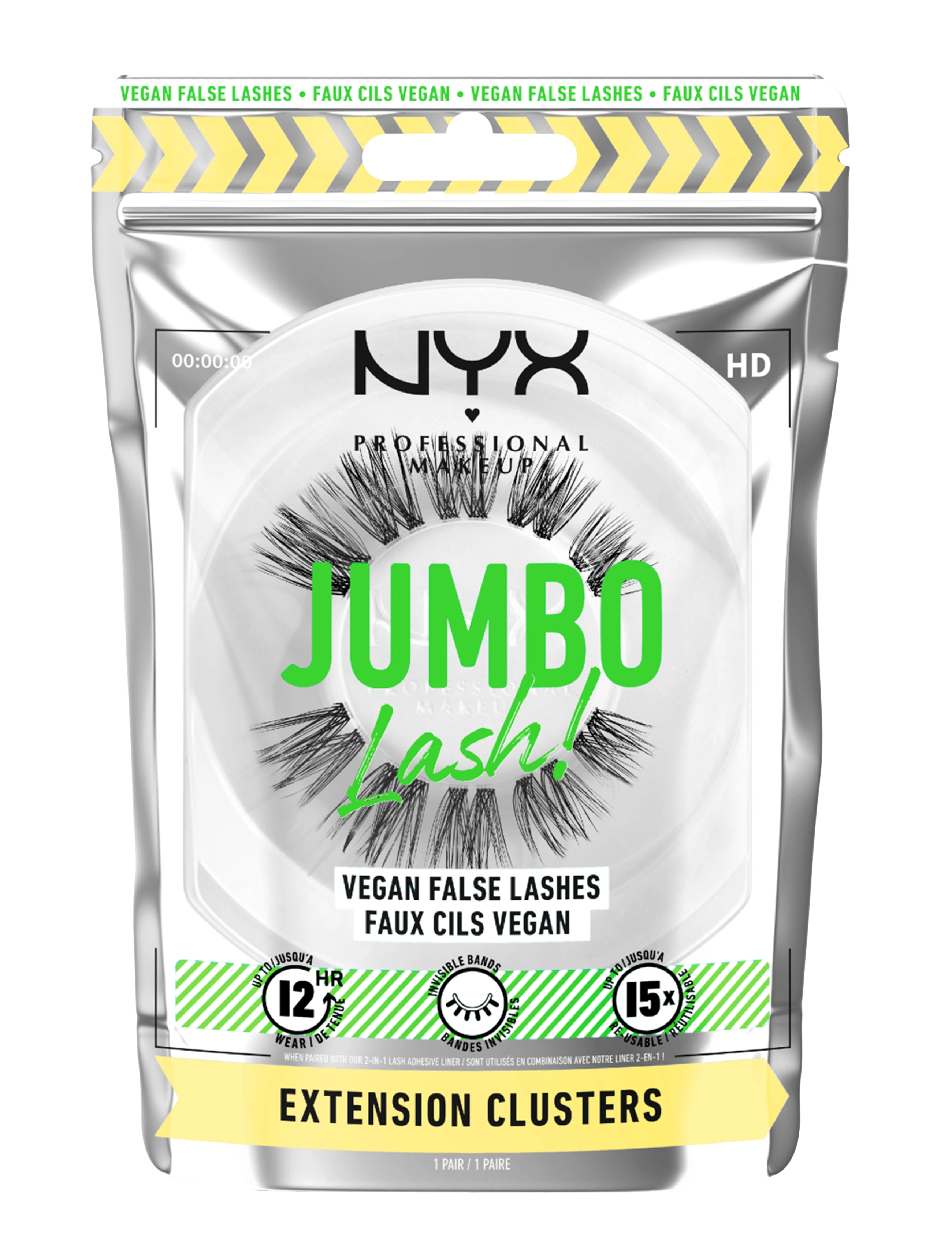 NYX Professional Makeup Jumbo Lash! Vegan False Lashes - Smink - EXTENSION CLUSTERS / black