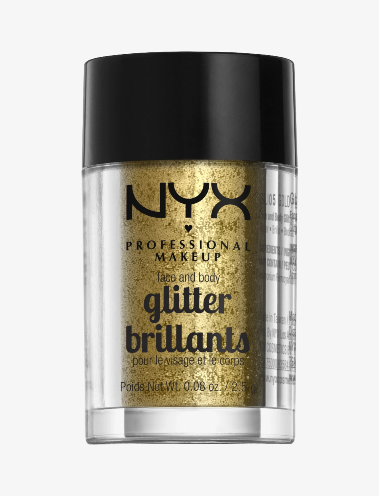 NYX Professional Makeup Face & Body Glitter, 15.4 G, Gold, Makeup > Ansigt, Dame