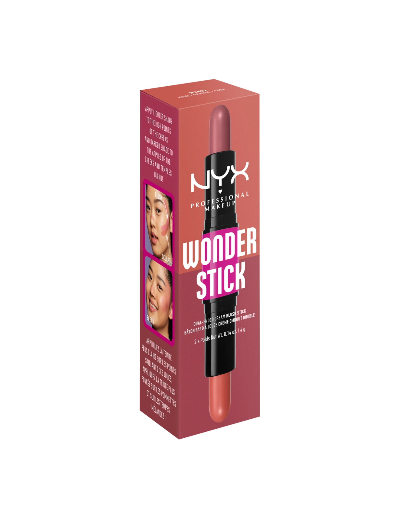 NYX Professional Makeup - Wonder Stick Dual-Ended Cream Blush Stick - sminke - honey orange n rose - 1