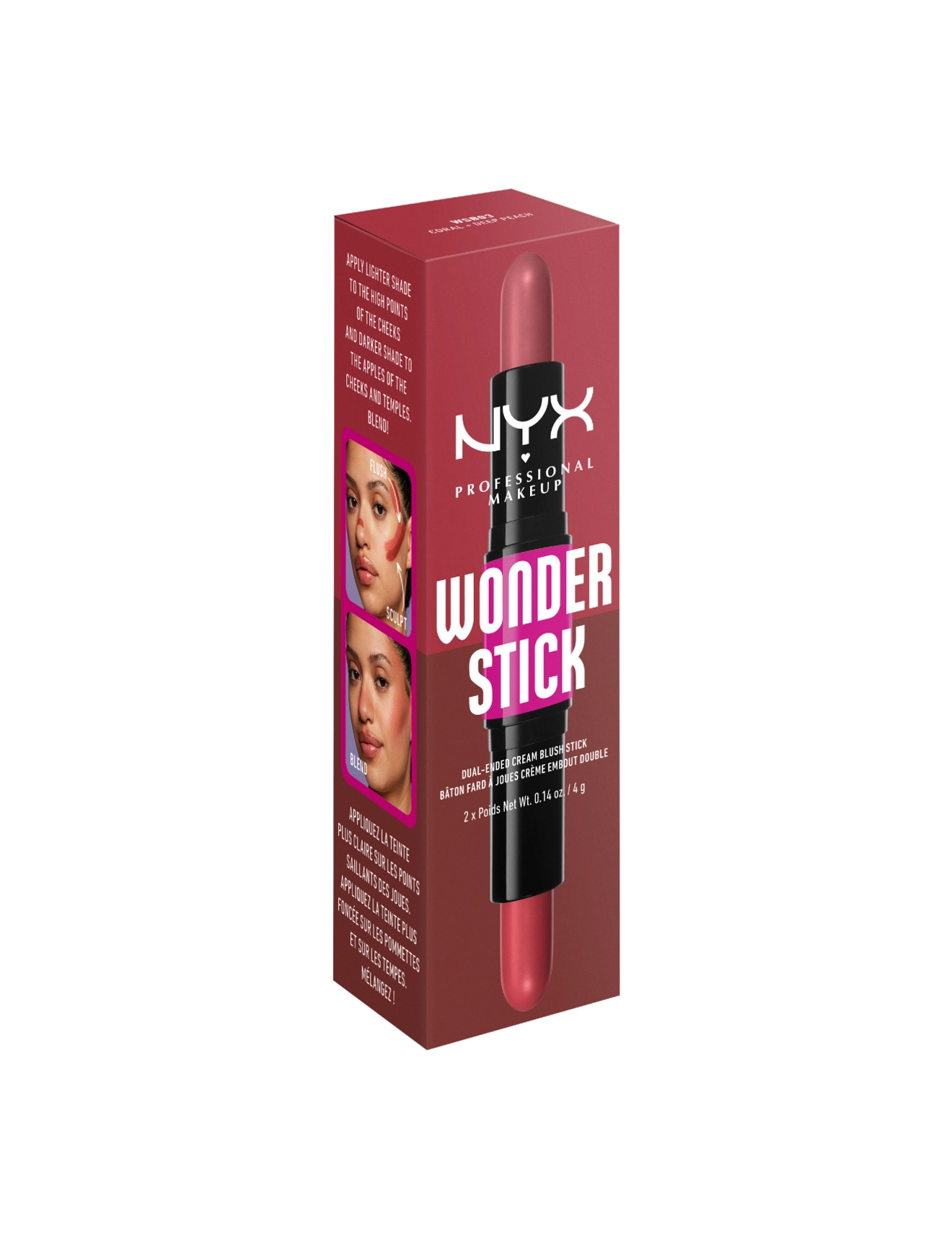 NYX Professional Makeup - Wonder Stick Dual-Ended Cream Blush Stick - meikit - coral n deep peach - 2
