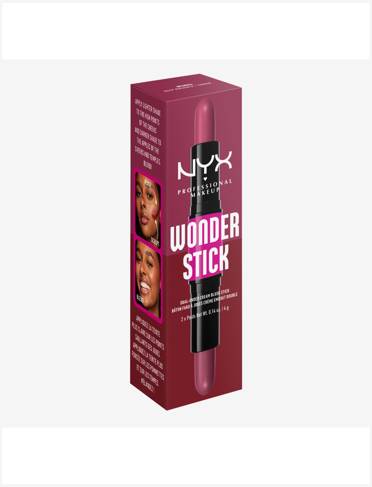 NYX Professional Makeup - Wonder Stick Dual-Ended Cream Blush Stick - smink - deep magenta n ginger - 1
