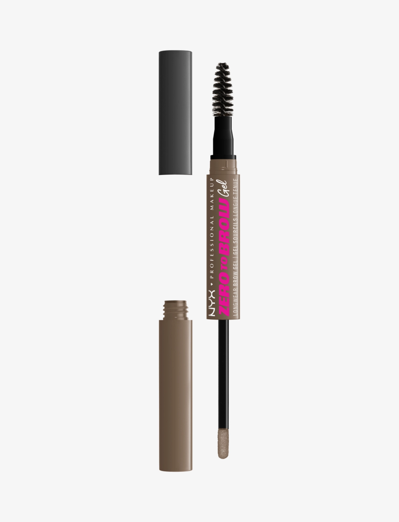 NYX Professional Makeup Zero To Brow Longwear Brow Gel - Ash Brown, 1 pcs, Brown, Øjenbryn > Øjenbrynsgel, Dame