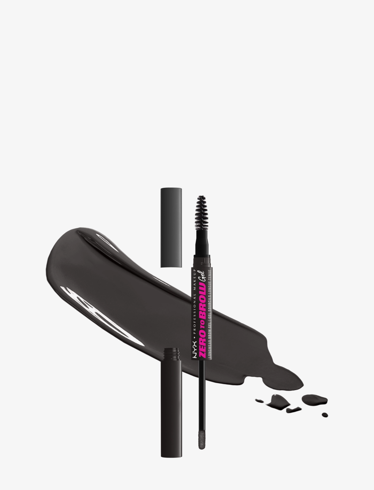 NYX Professional Makeup Zero To Brow Longwear Brow Gel - Ash Blonde, 1 pcs, Black, Øjne > Eyeliner, Dame