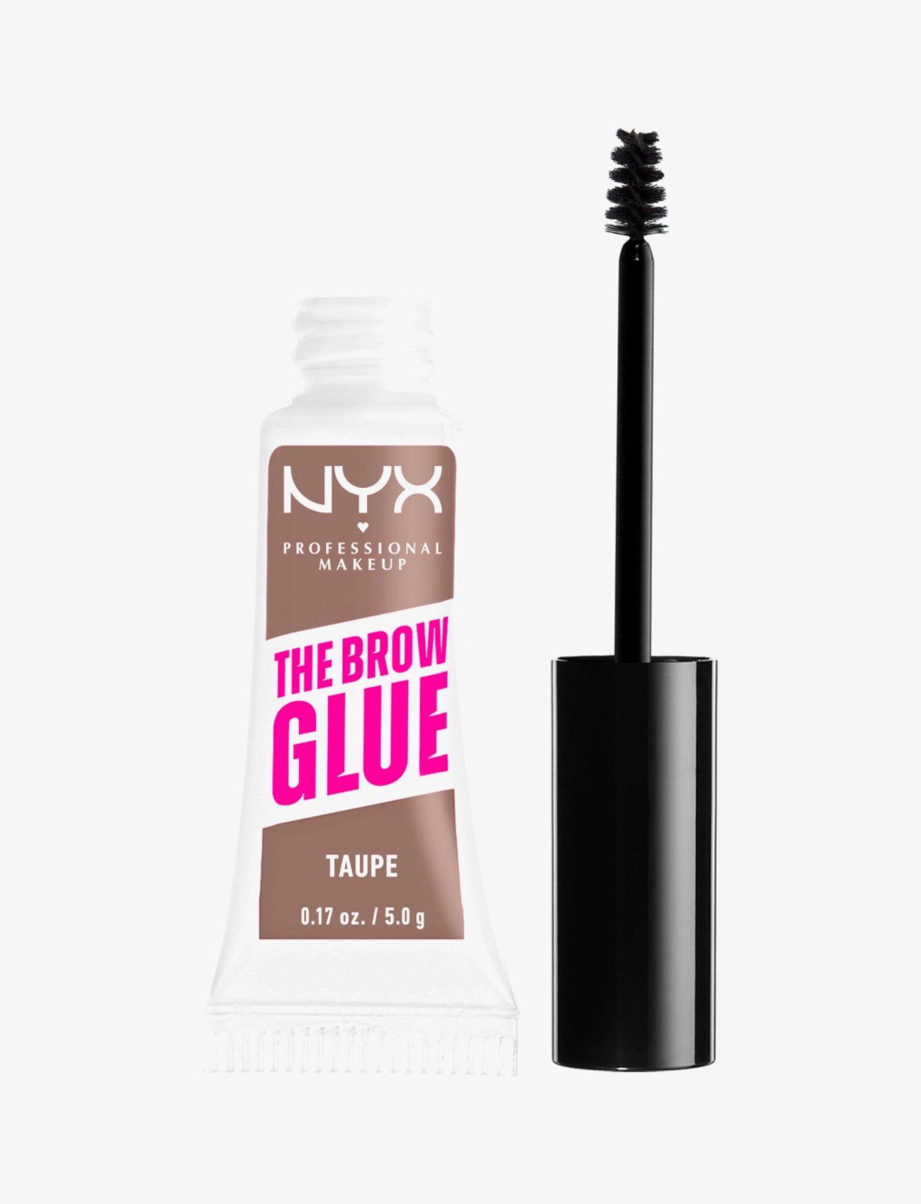 NYX Professional Makeup, The Brow Glue Instant Brow Styler, 02 Taupe, 5 G, Øjenbrynsgel, Brun, Str: 5 g