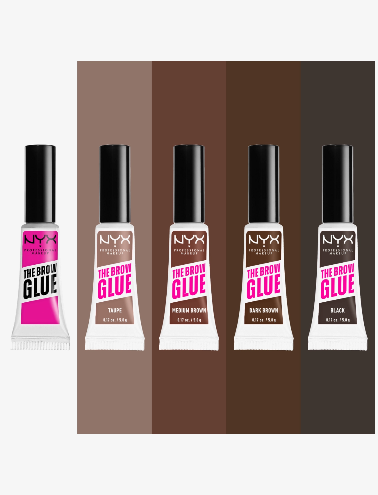 NYX Professional Makeup - NYX Professional Makeup, The Brow Glue Instant Brow Styler, 02 Taupe, 5 g - Øjne & bryn - taupe - 4