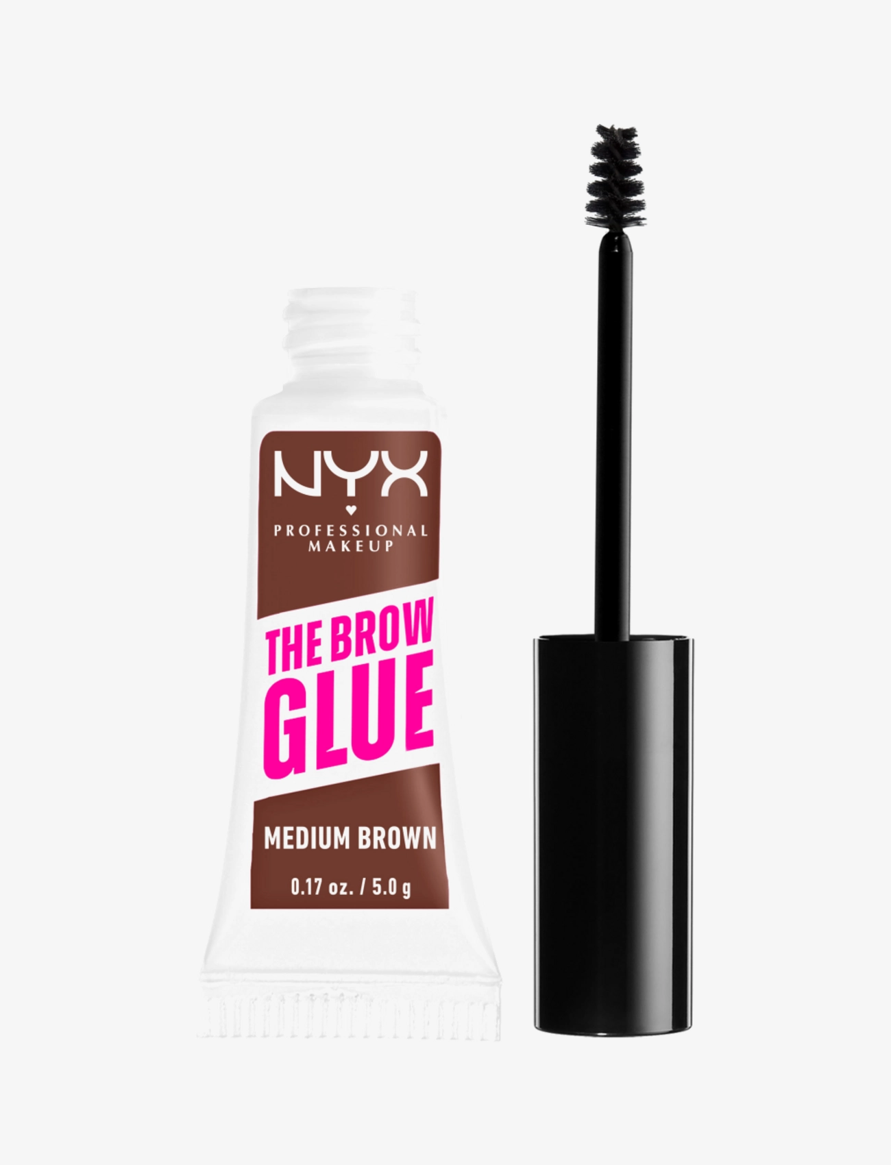 NYX Professional Makeup, The Brow Glue Instant Brow Styler, 03 Medium Brown, 5 G, Øjenbrynsgel, Brun, Str: 5 g
