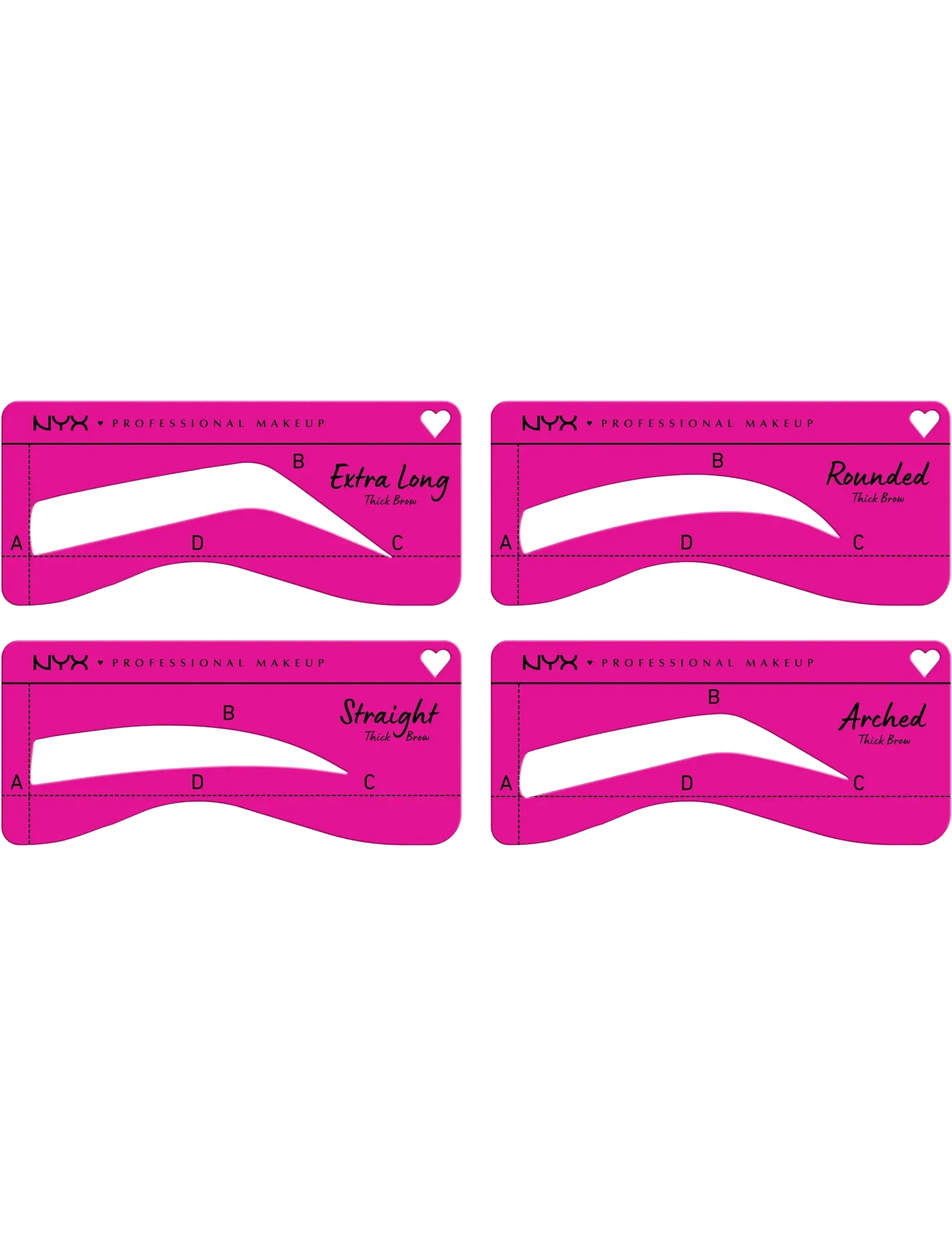 NYX Professional Makeup - NYX Professional Makeup Zero To Brow Stencil 02 For Thick Brows 1 pc - for thick brows - 2