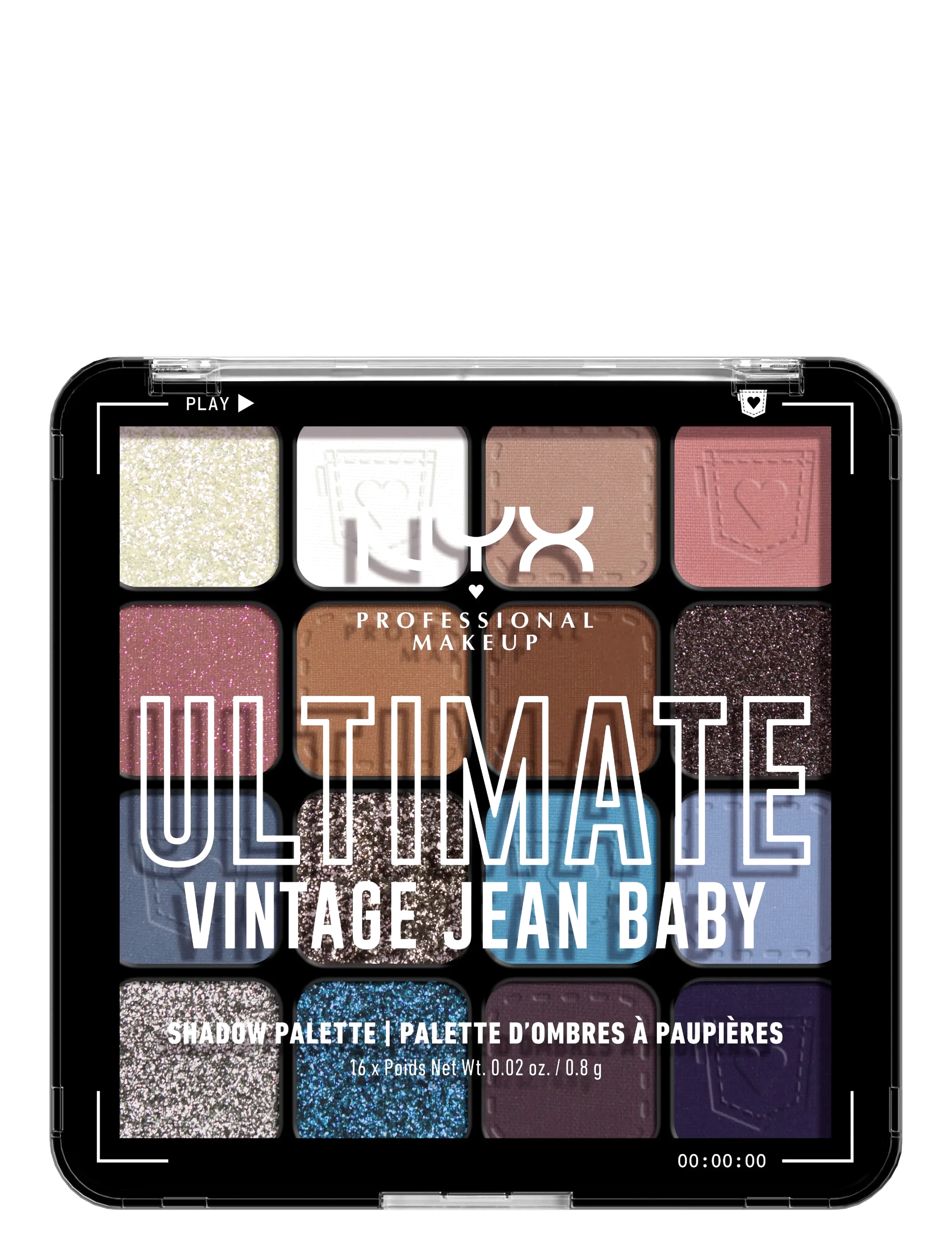 NYX Professional Makeup NYX Professional Makeup Ultimate Shadow Palette 16 Pan 01W Vintage Jean Baby 12,8 g - Øjenmakeup - VINTAGE JEAN BABY / multi