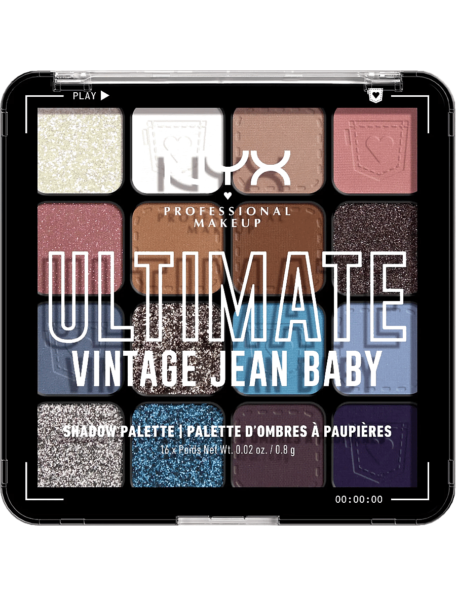NYX Professional Makeup - NYX Professional Makeup Ultimate Shadow Palette 16 Pan 01W Vintage Jean Baby 12,8 g - Ögon & bryn - vintage jean baby - 1