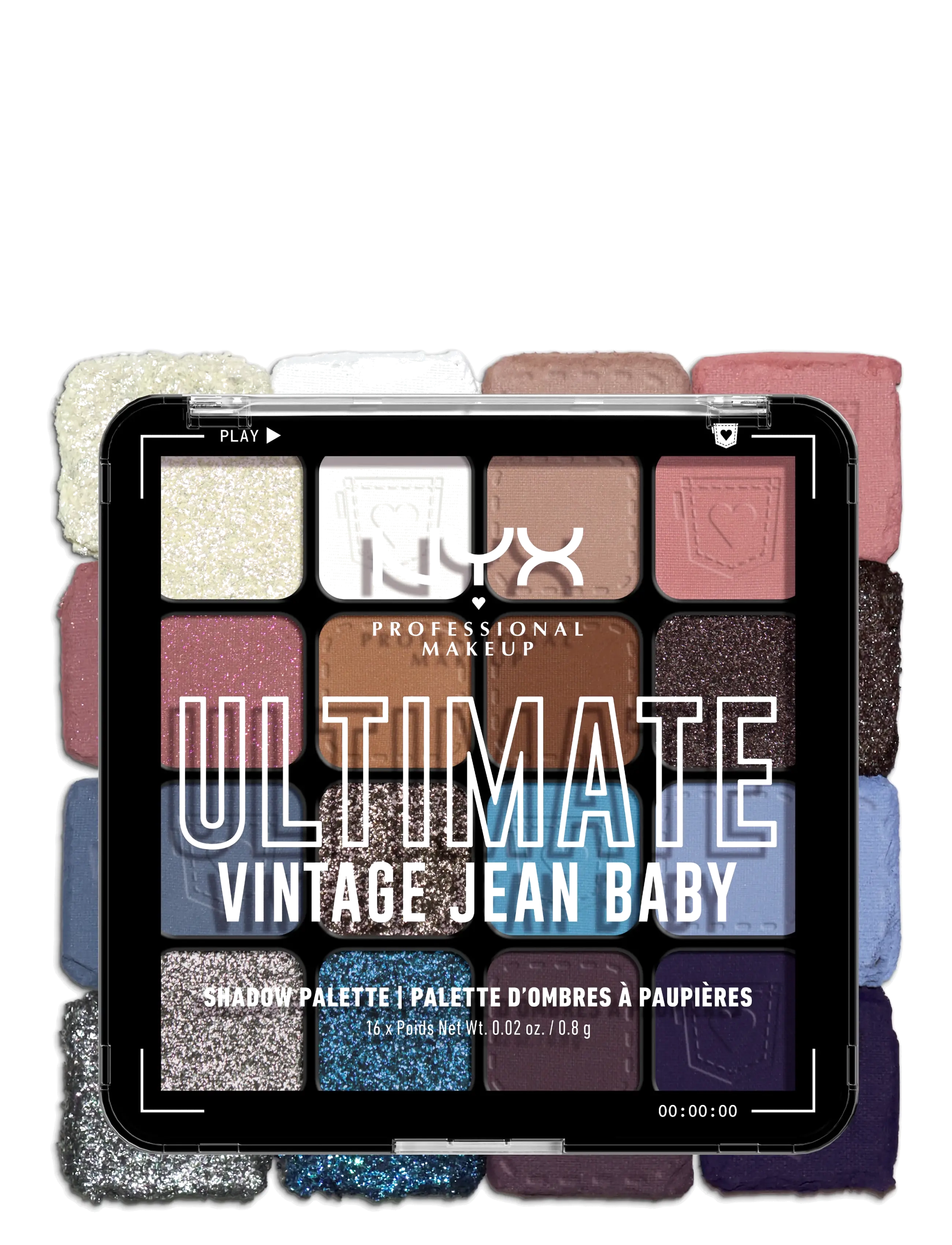 NYX Professional Makeup - NYX Professional Makeup Ultimate Shadow Palette 16 Pan 01W Vintage Jean Baby 12,8 g - Øjne & bryn - vintage jean baby - 2