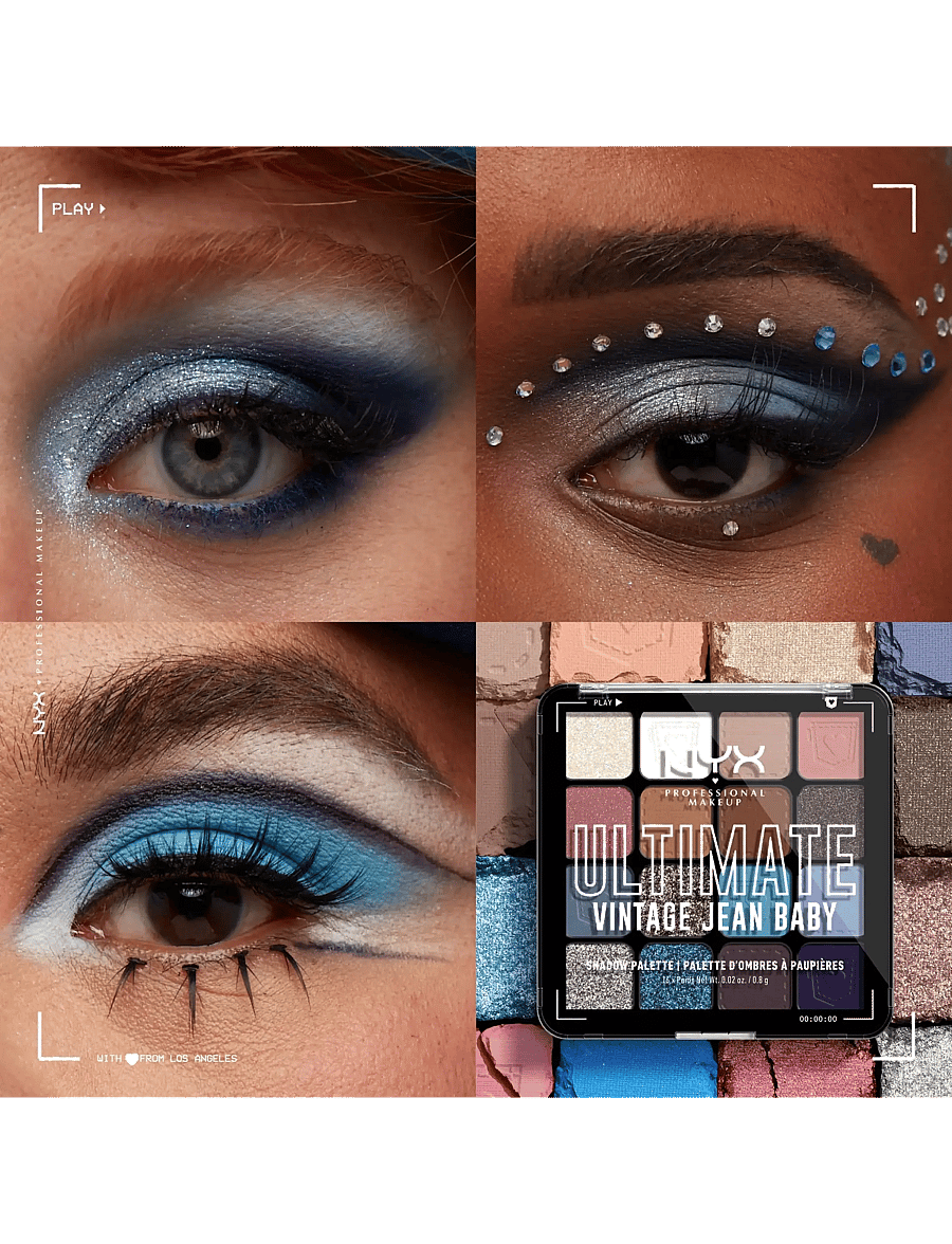 NYX Professional Makeup - NYX Professional Makeup Ultimate Shadow Palette 16 Pan 01W Vintage Jean Baby 12,8 g - Ögon & bryn - vintage jean baby - 3