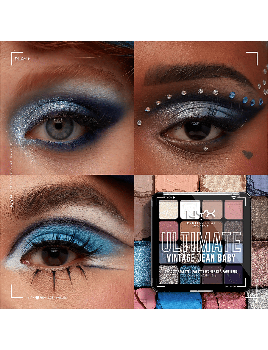 NYX Professional Makeup - NYX Professional Makeup Ultimate Shadow Palette 16 Pan 01W Vintage Jean Baby 12,8 g - Øjne & bryn - vintage jean baby - 3