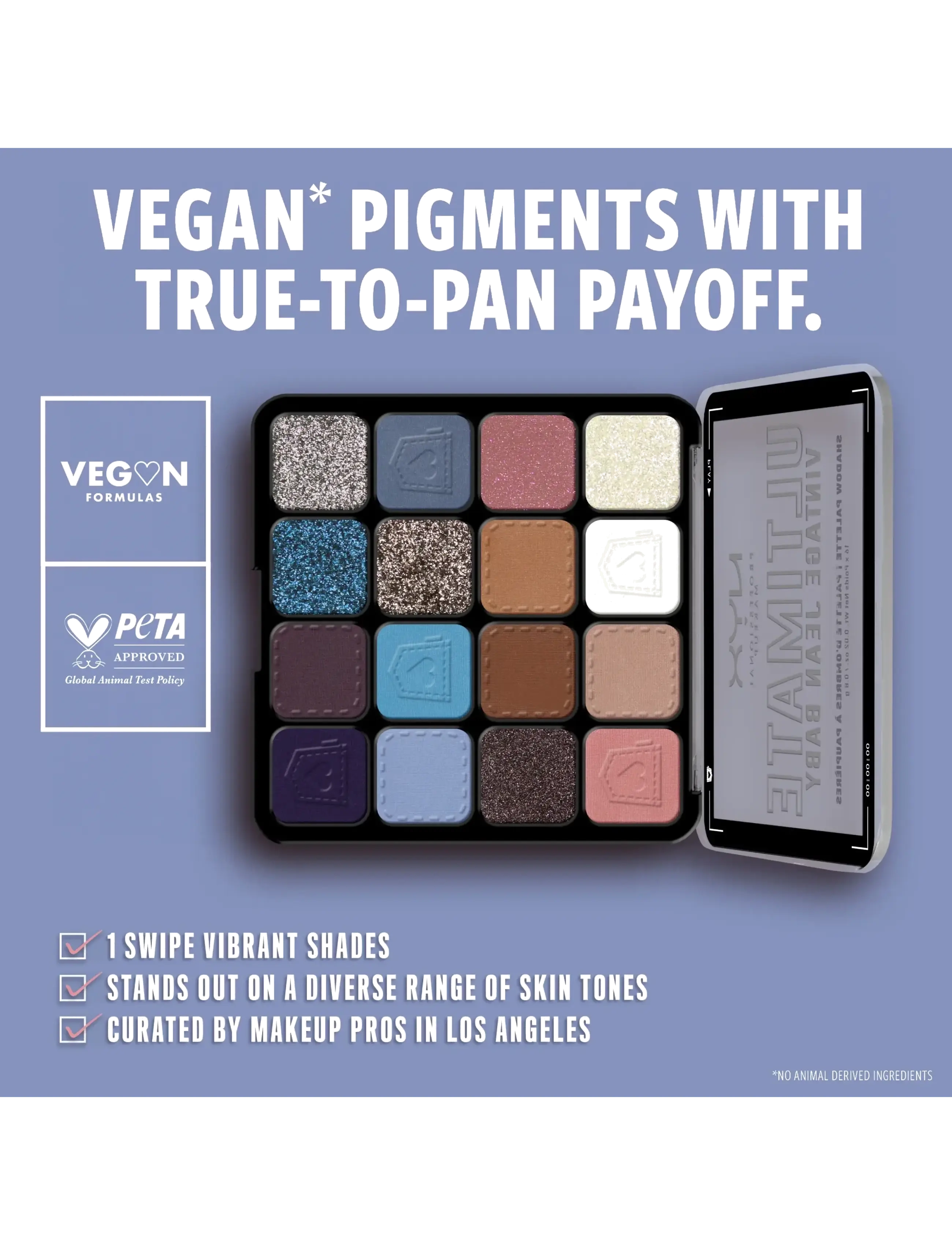 NYX Professional Makeup - NYX Professional Makeup Ultimate Shadow Palette 16 Pan 01W Vintage Jean Baby 12,8 g - Ögon & bryn  - vintage jean baby - 4