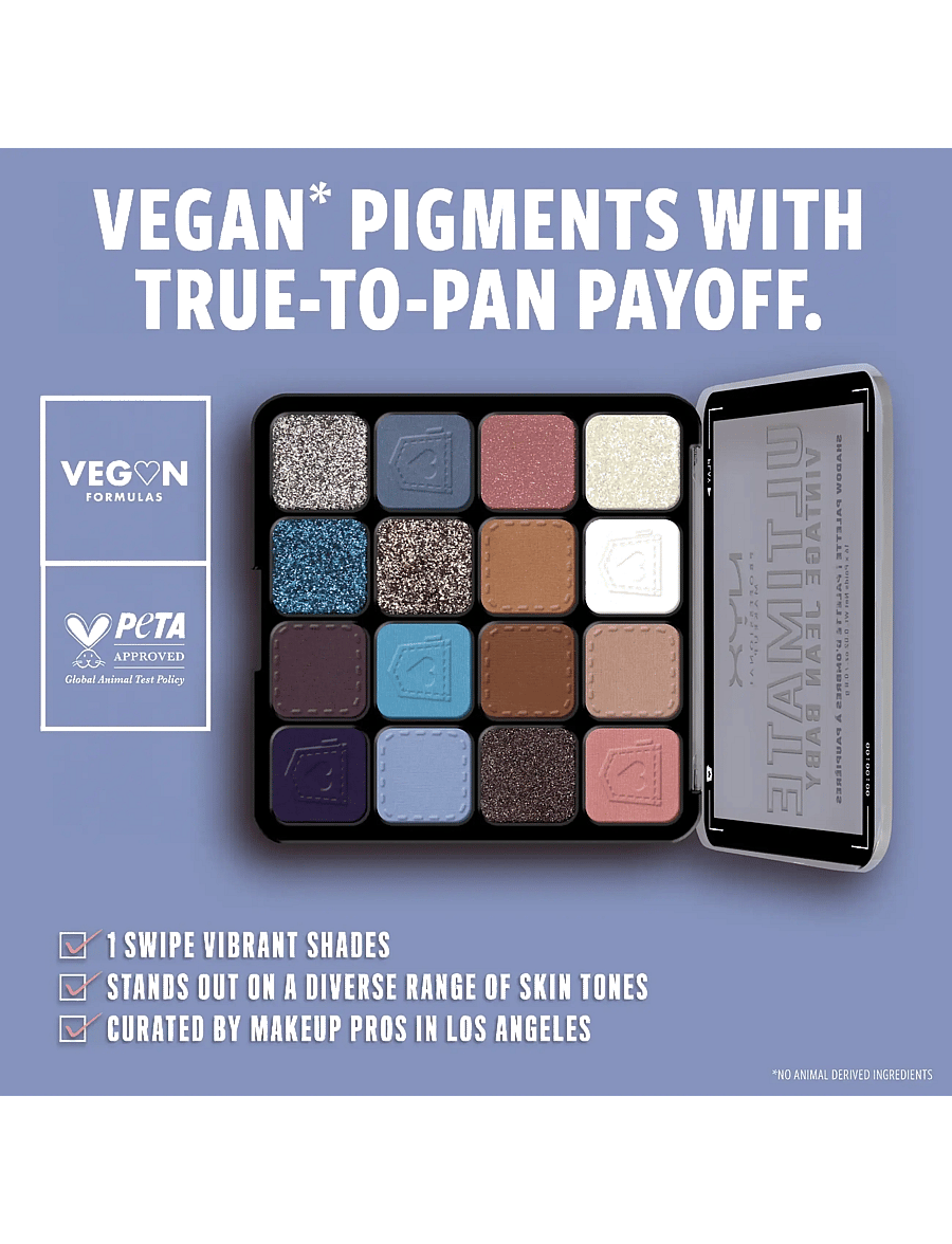 NYX Professional Makeup - NYX Professional Makeup Ultimate Shadow Palette 16 Pan 01W Vintage Jean Baby 12,8 g - Ögon & bryn - vintage jean baby - 4
