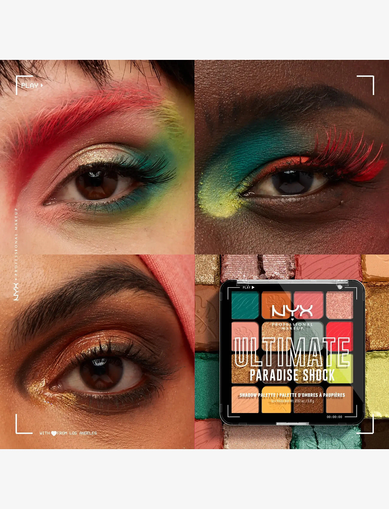 NYX Professional Makeup - NYX Professional Makeup Ultimate Shadow Palette 16 Pan 02W Paradise Shock 12,8 g - Øjne & bryn - paradise shock - 3