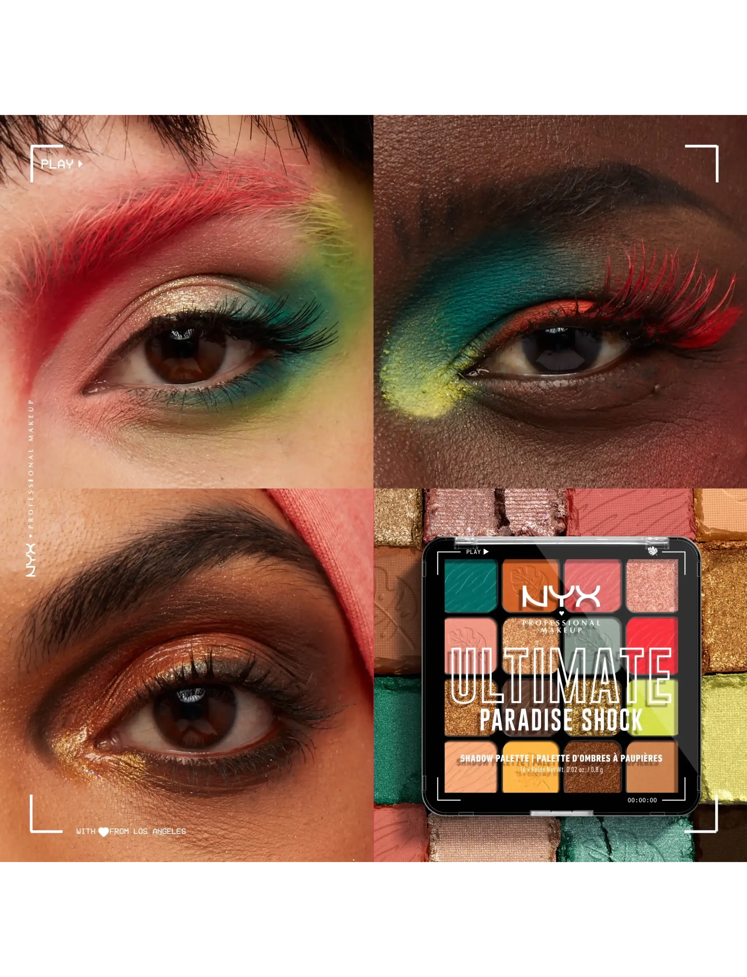 NYX Professional Makeup - NYX Professional Makeup Ultimate Shadow Palette 16 Pan 02W Paradise Shock 12,8 g - Ögon & bryn  - paradise shock - 3