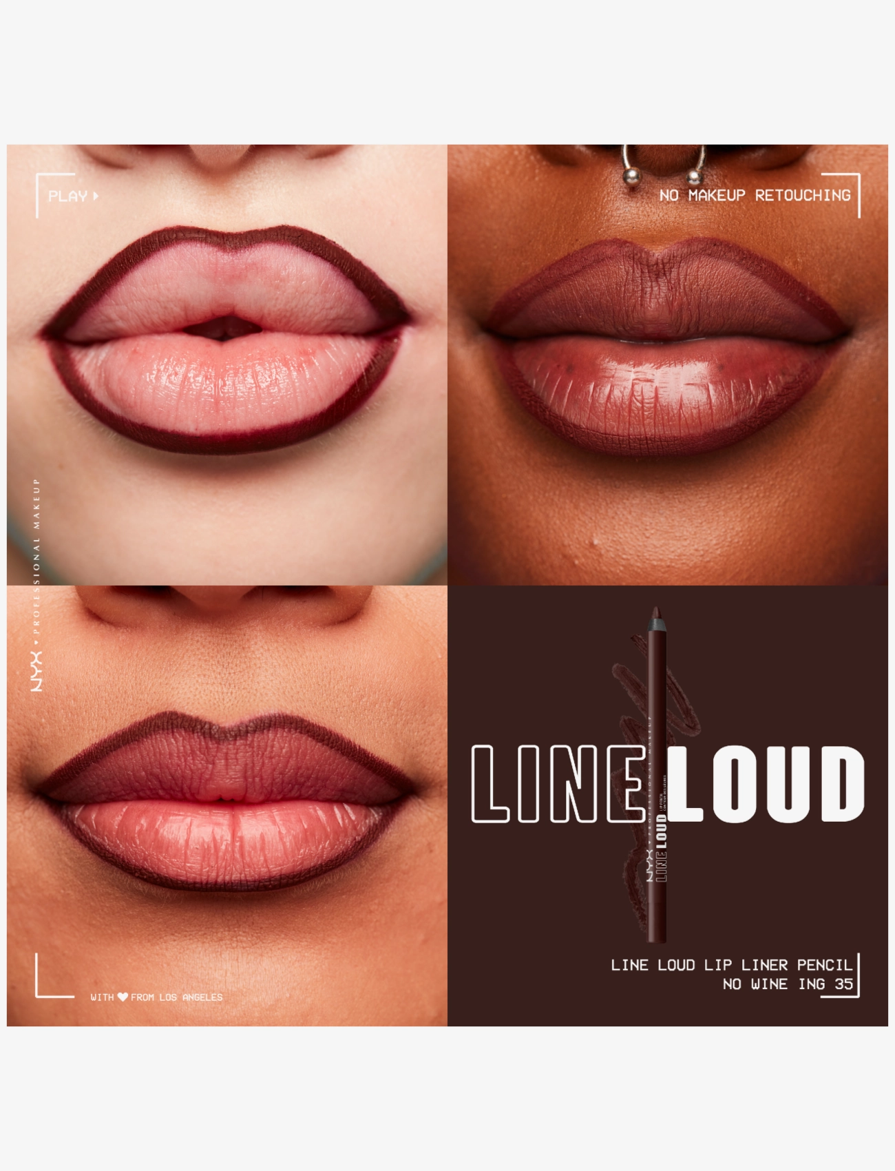 NYX Professional Makeup - NYX Professional Makeup Line Loud Lip Pencil 35 No Wine-ing 1.2g - makeup - no wine-ing - 2