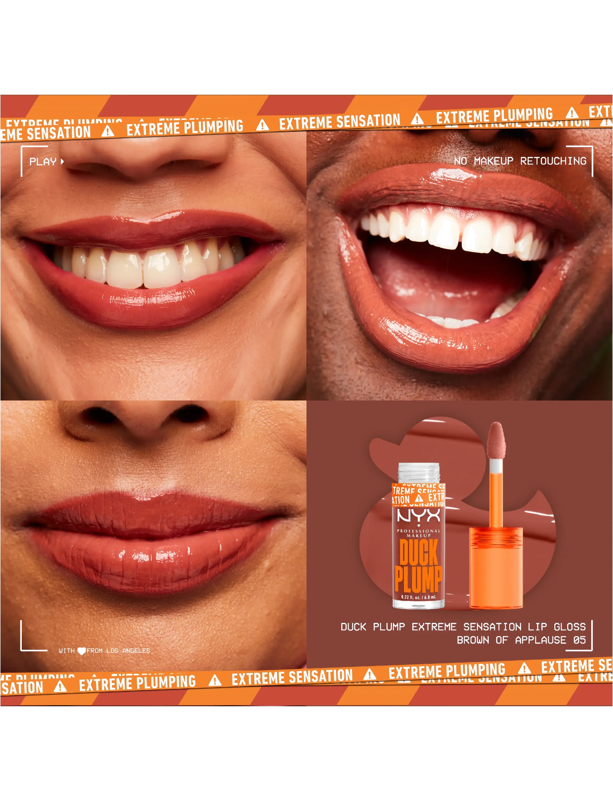 NYX Professional Makeup - NYX Professional Makeup Duck Plump Lip Lacquer 05 Brown of Applause 7ml - læbeprodukter - brown of applause - 1