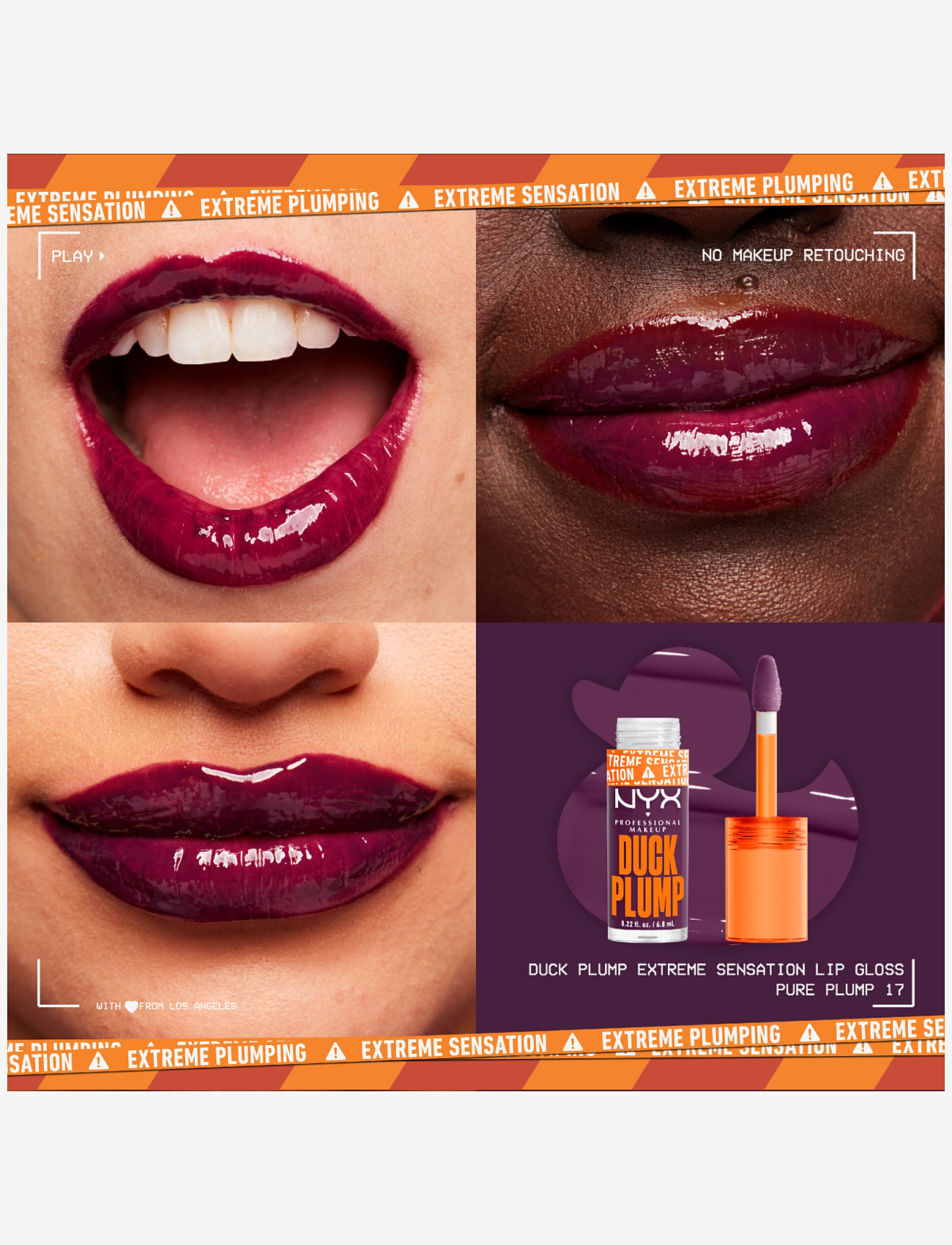 NYX Professional Makeup - NYX Professional Makeup Duck Plump Lip Lacquer 17 Pure Plum-P 7ml - smink - pure plum-p - 2