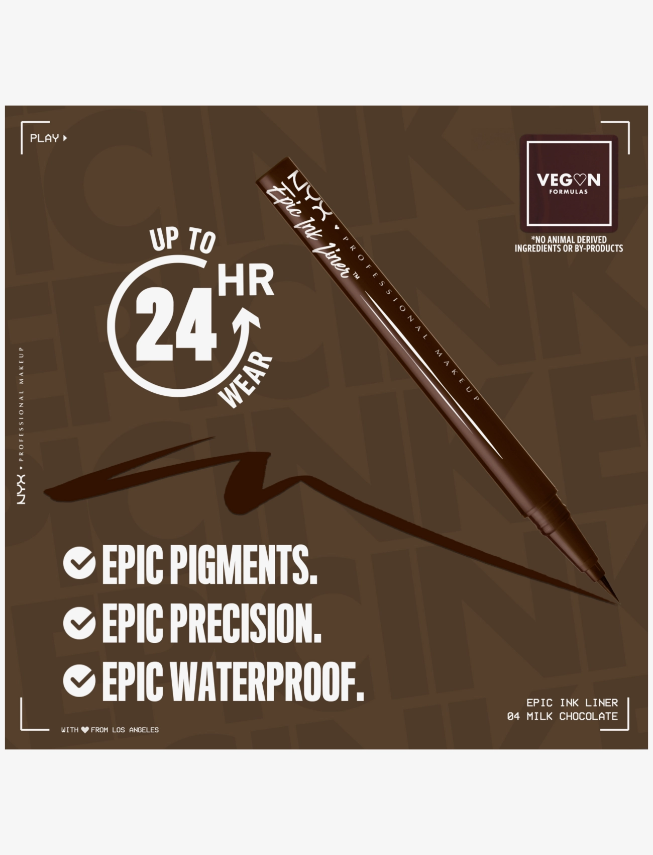 NYX Professional Makeup - NYX Professional Makeup Epic Ink 04 Milk Chocolate waterproof liquid eyeliner - milk chocolate - 3