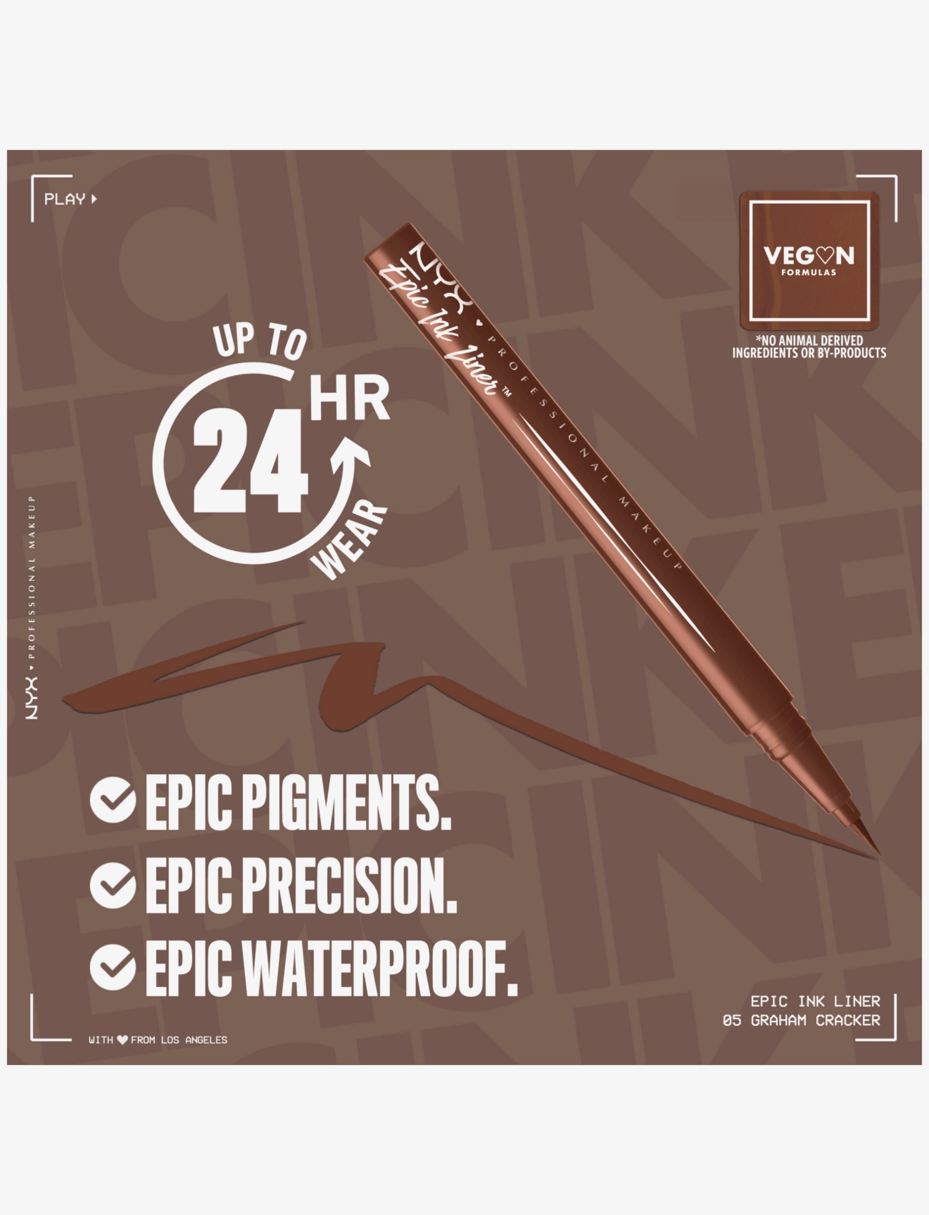 NYX Professional Makeup - NYX Professional Makeup Epic Ink 05 Graham Cracker waterproof liquid eyeliner - graham cracker - 3