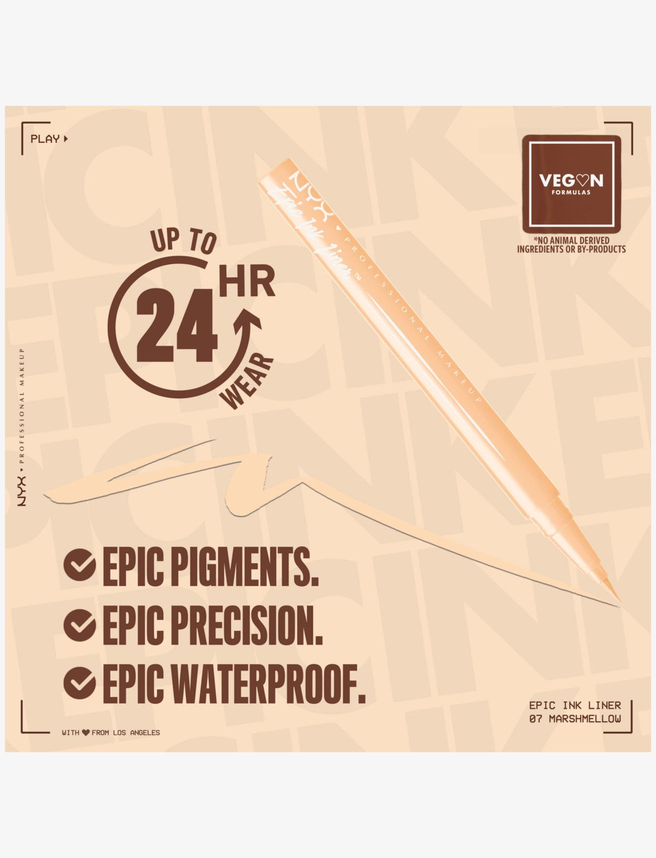 NYX Professional Makeup - NYX Professional Makeup Epic Ink 07 Marshmallow waterproof liquid eyeliner - marshmallow - 3