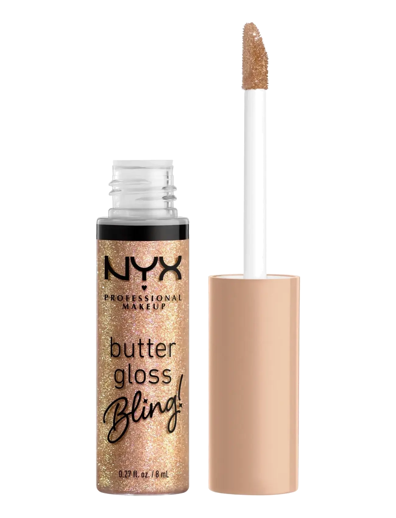 NYX Professional Makeup Butter Gloss Bling! Lip Gloss 01 Bring The Bling 8 Ml, Lipgloss, Guld, Str: 8 ML