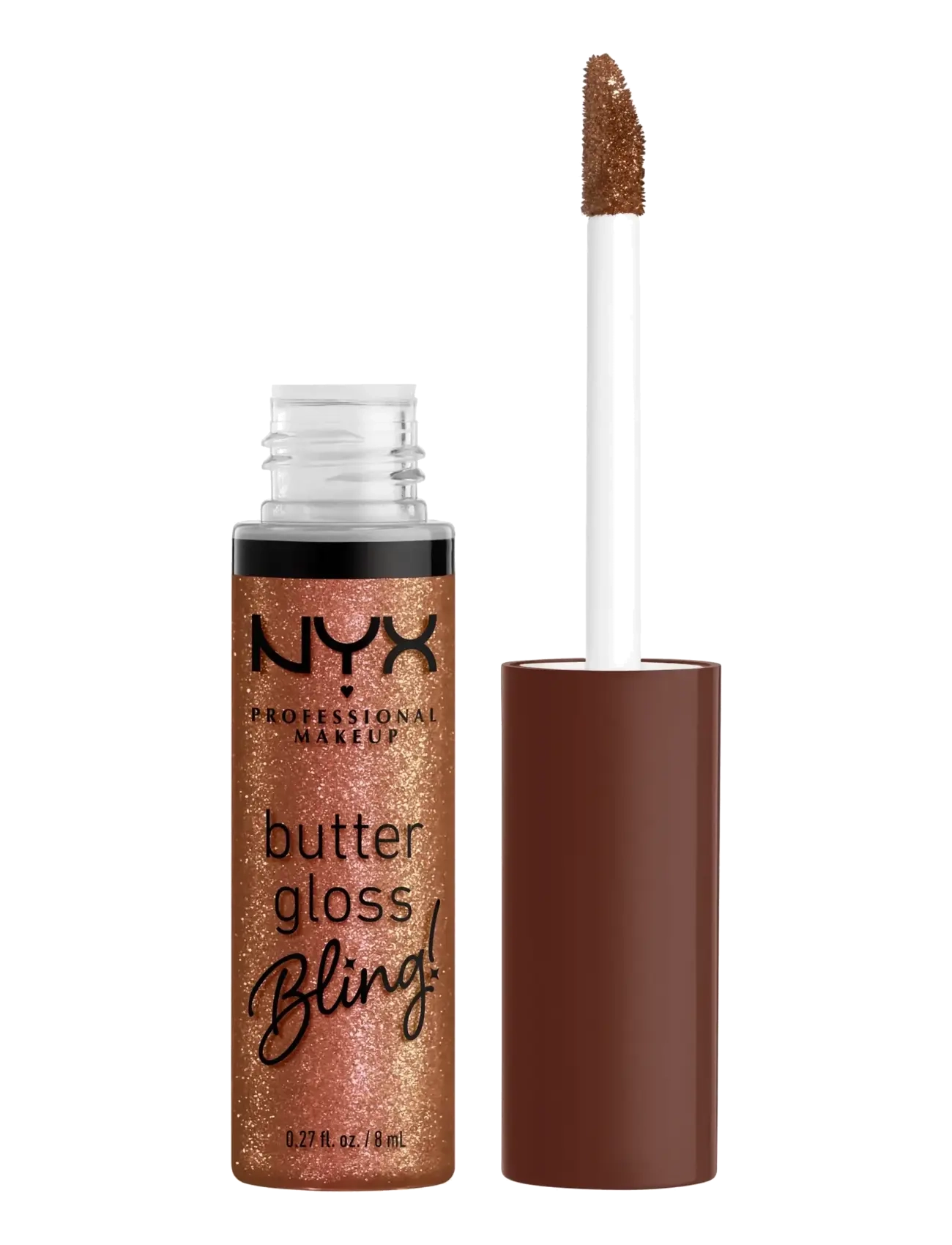NYX Professional Makeup Butter Gloss Bling! Lip Gloss 08 Hustla 8 Ml, Lipgloss, Brun, Str: 8 ML