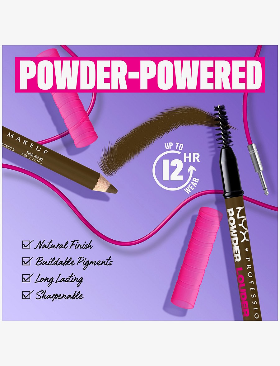 NYX Professional Makeup - NYX Professional Makeup Powder Louder 08 Deep Brown brow pen - silmad ja kulmud - deep brown - 1