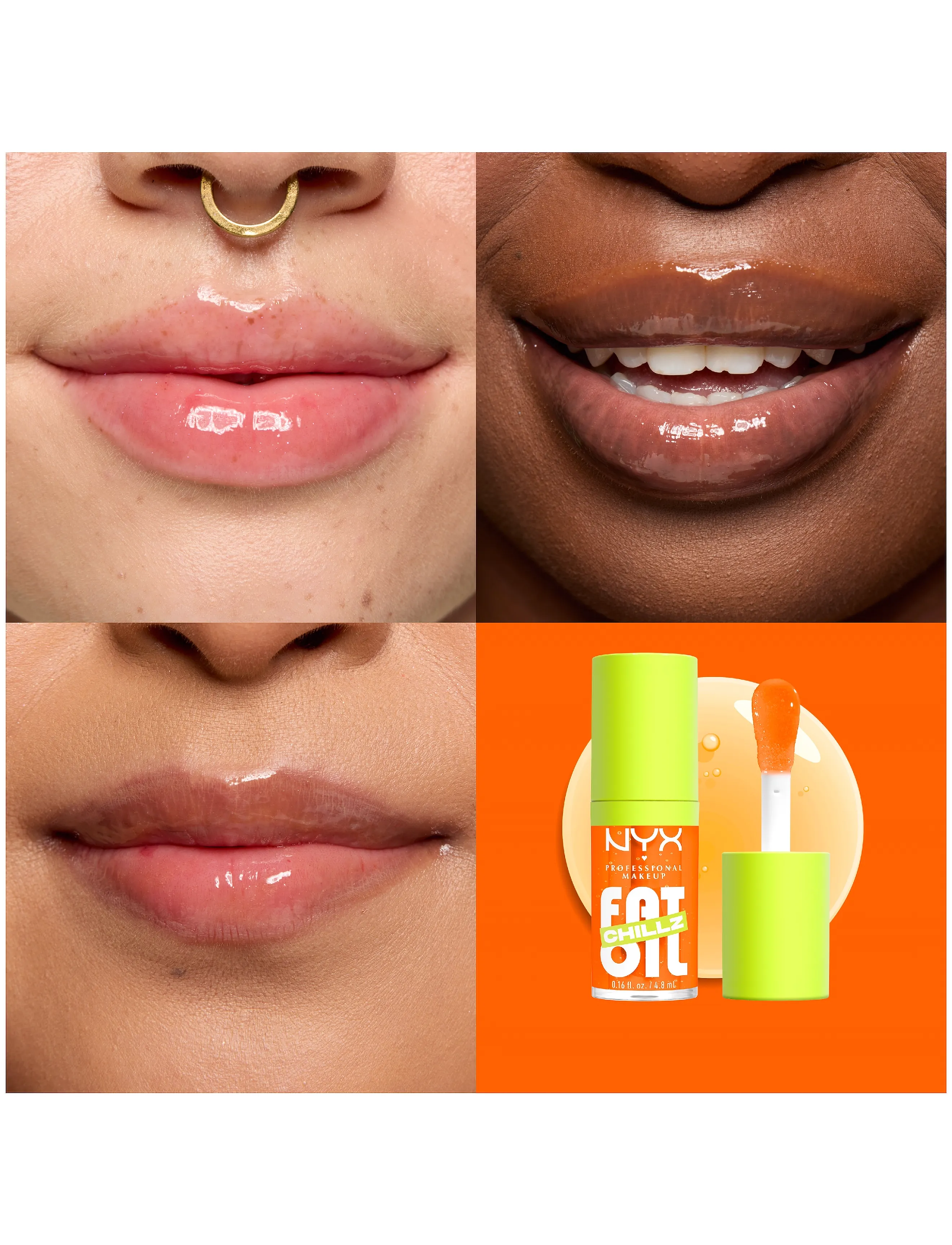 NYX Professional Makeup Nyx Professional Makeup Fat Oil Chillz Lip Drip Lip Oil 15 Citrus Chiller 4,8 ml, 5 ml, Nude, Læber > Læbeolier, Dame