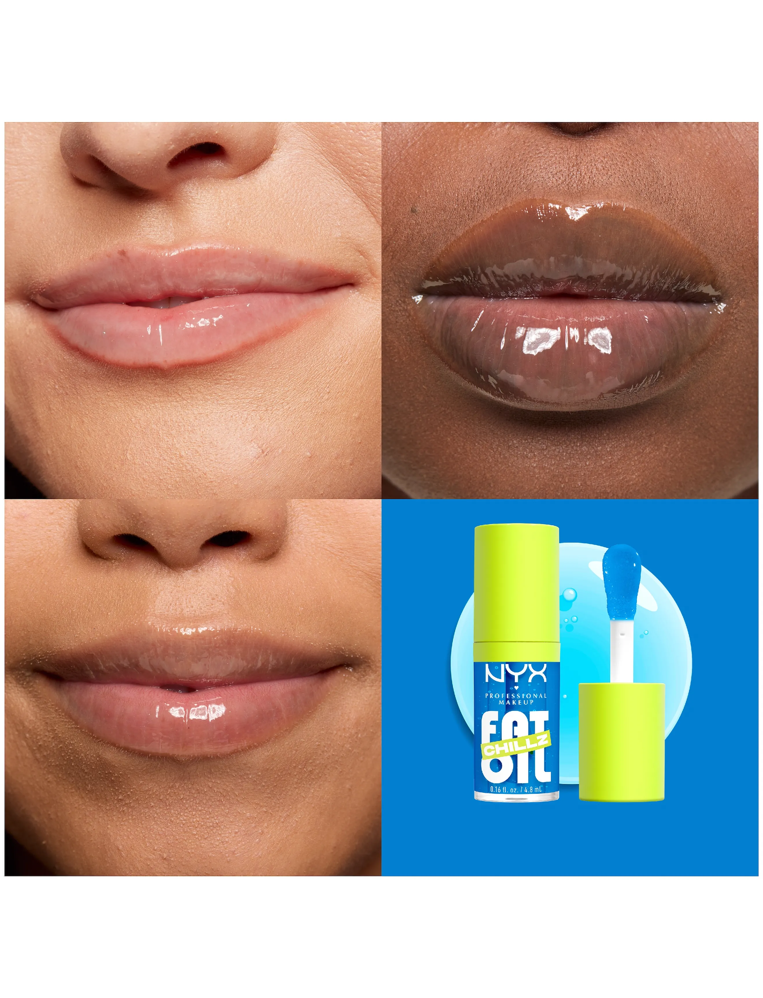 NYX Professional Makeup Nyx Professional Makeup Fat Oil Chillz Lip Drip Lip Oil 18 Polar Peppermint 4,8 ml, 5 ml, Nude, Læber > Læbeolier, Dame