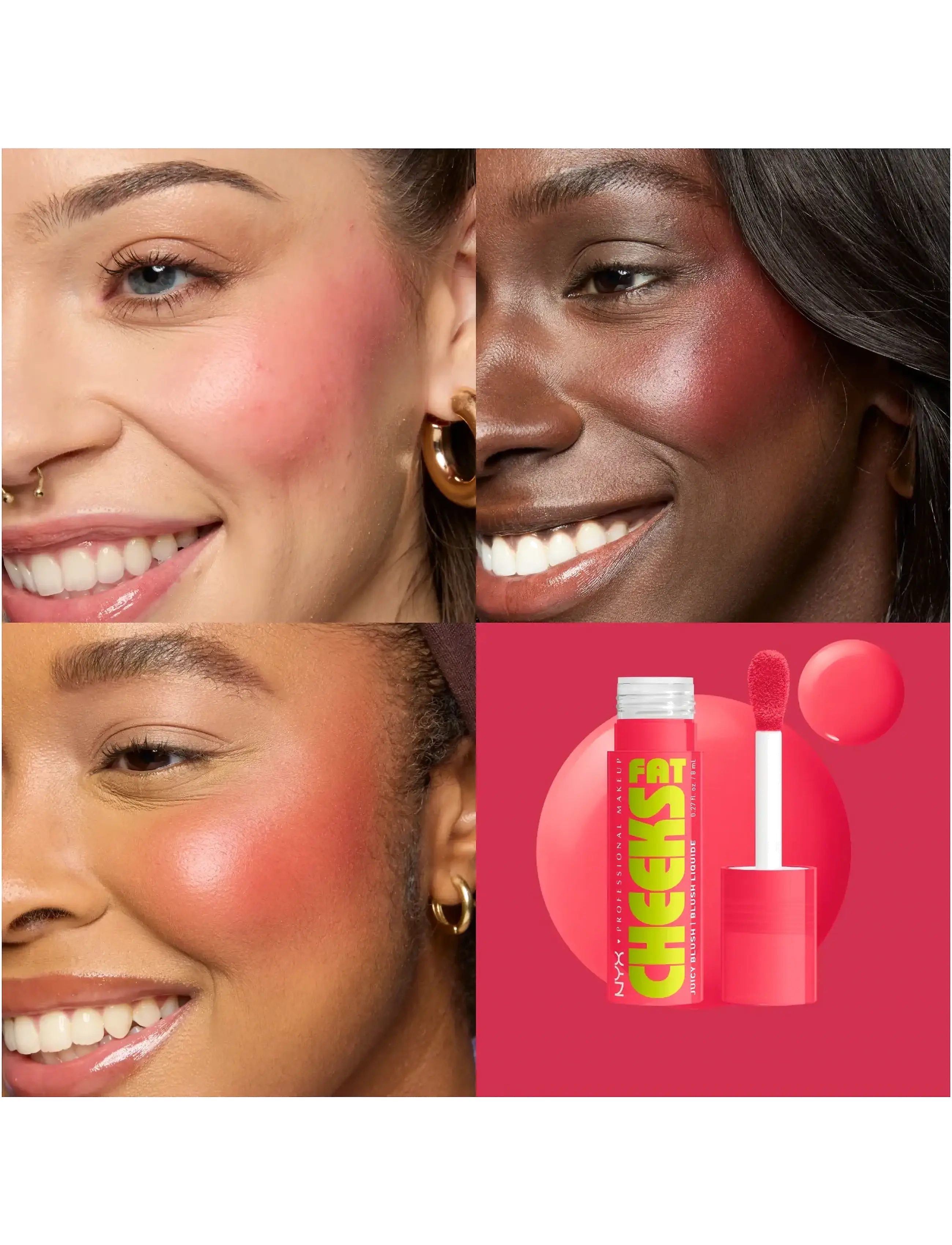 NYX Professional Makeup - NYX Professional Makeup Fat Cheeks Blush - festtøj til outletpriser - bouncin berry - 1