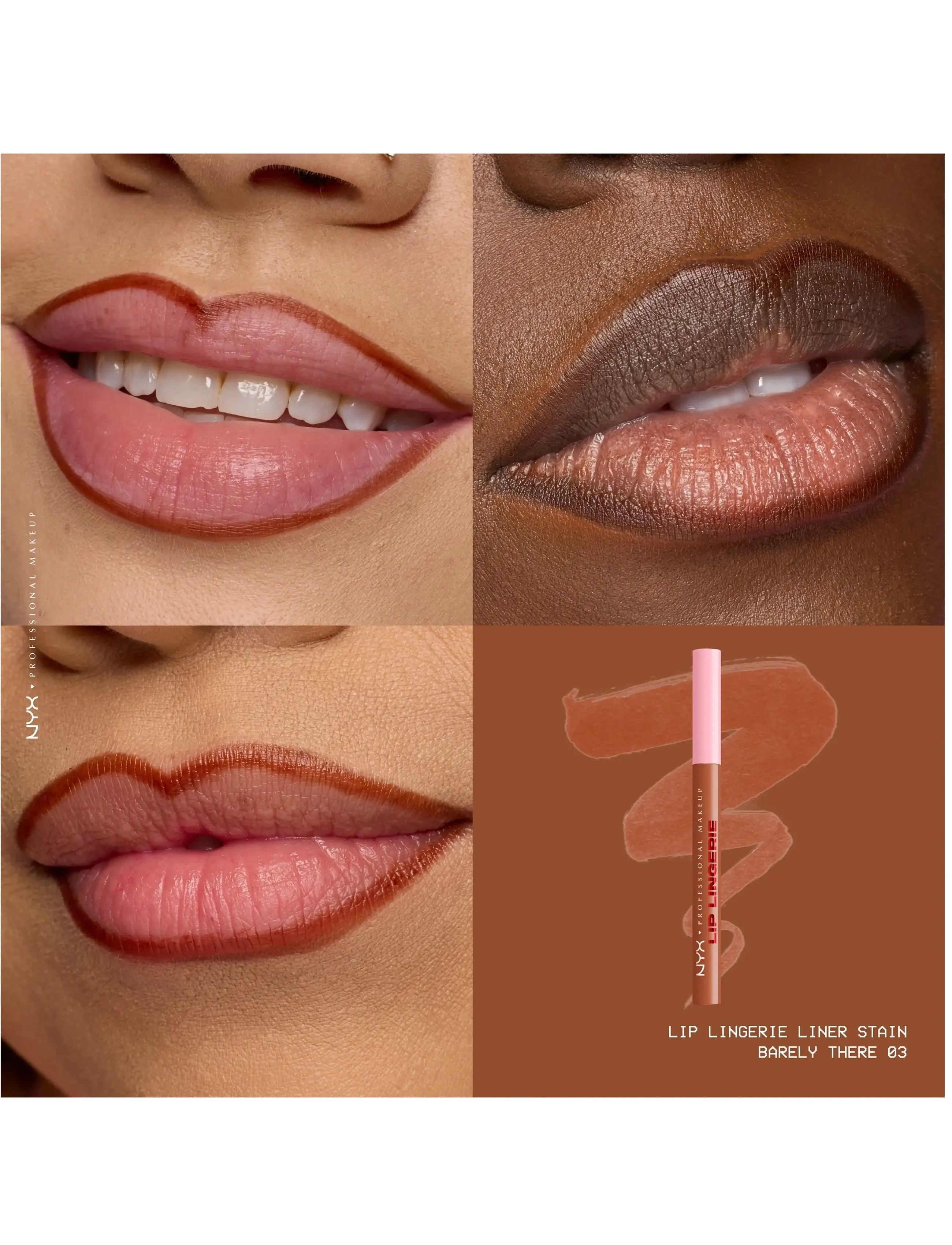 NYX Professional Makeup - NYX Professional Makeup Lip Lingerie Liner Stain - lip stain - 03 barely there - 3