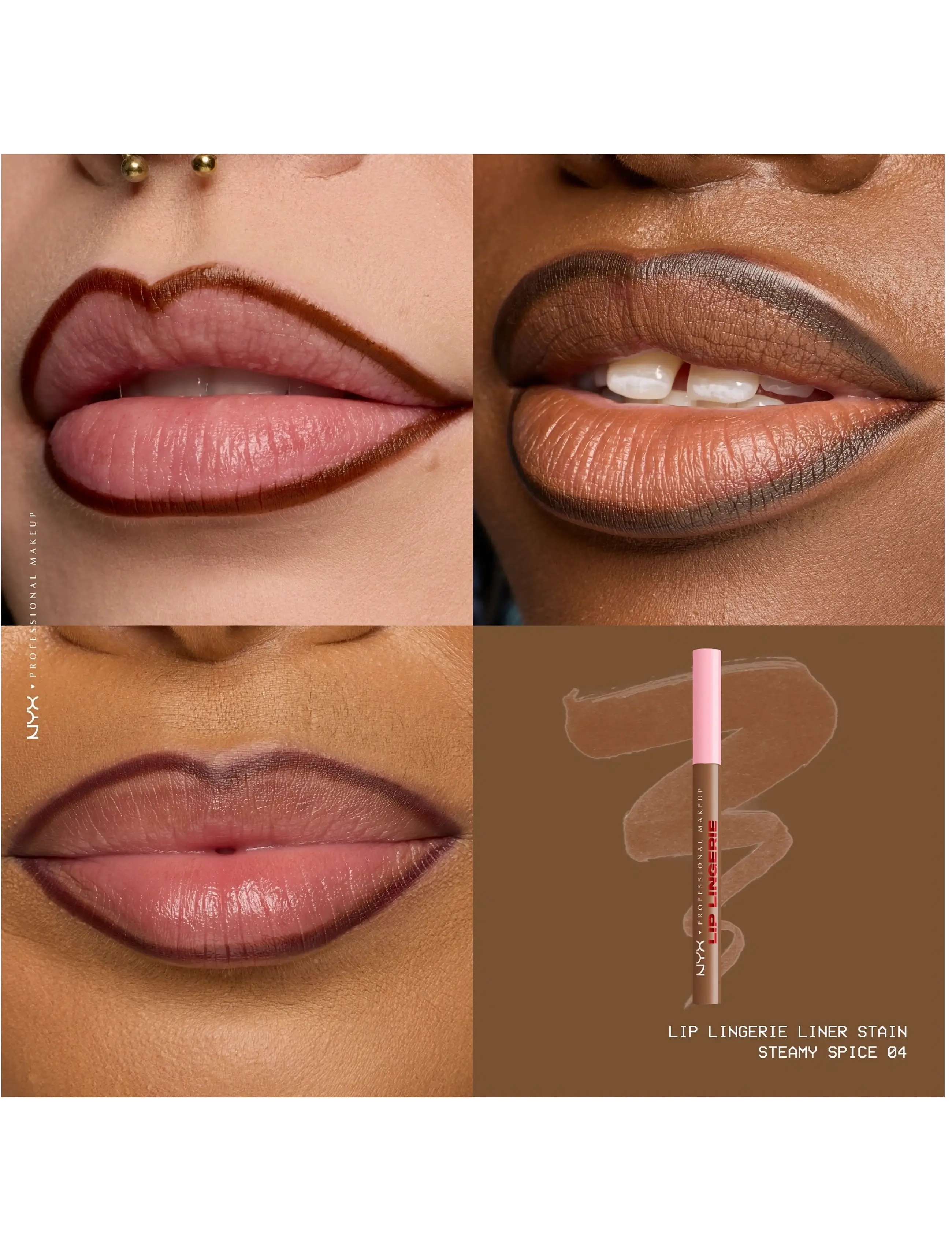 NYX Professional Makeup - NYX Professional Makeup Lip Lingerie Liner Stain - varalitun - 04 steamy spice - 3