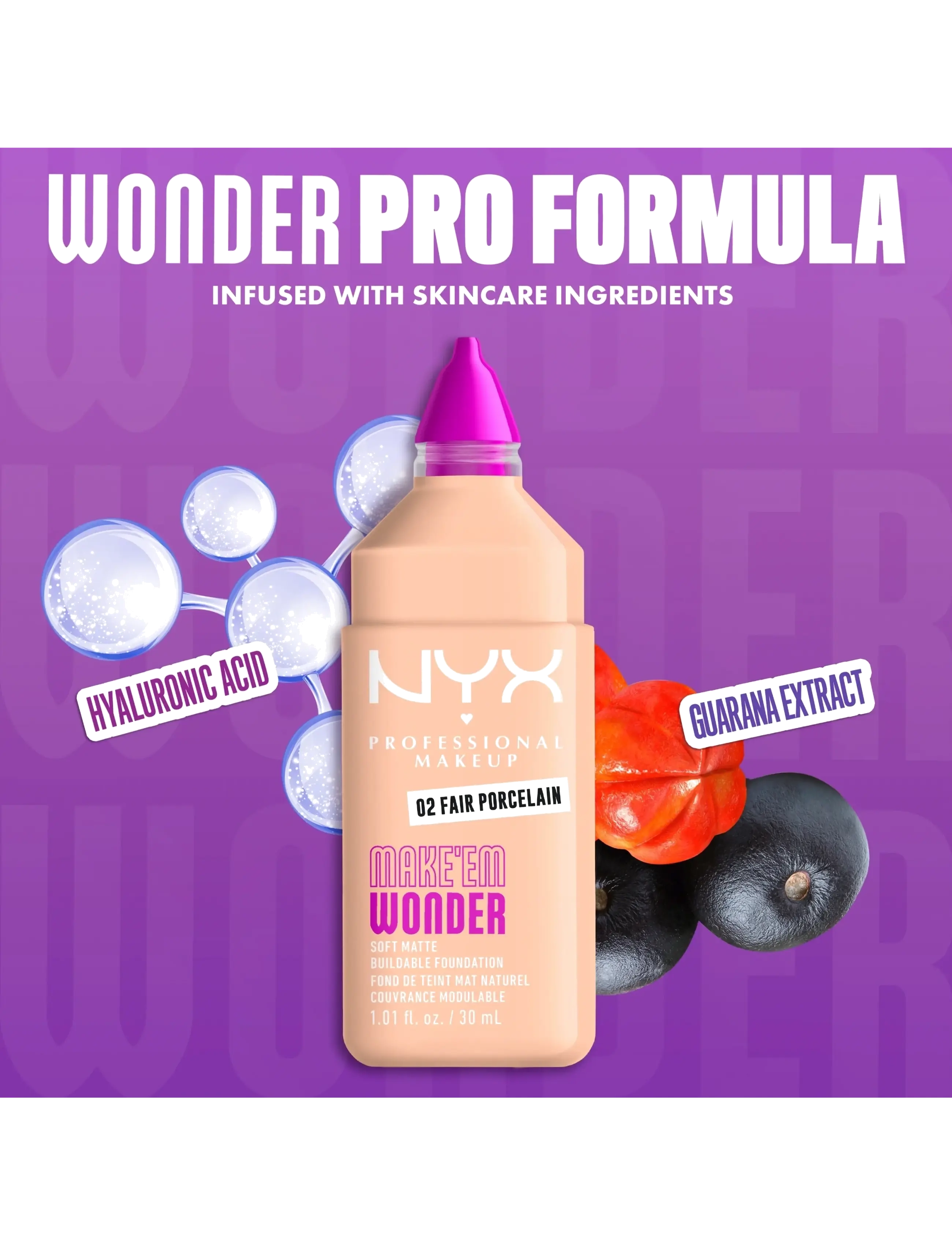 NYX Professional Makeup - NYX Professional Makeup Make Em Wonder Foundation - makeup - 02 fair porcelain - 3