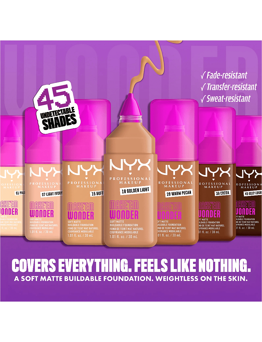 NYX Professional Makeup - NYX Professional Makeup Make Em Wonder Foundation - makeup - 02 fair porcelain - 4