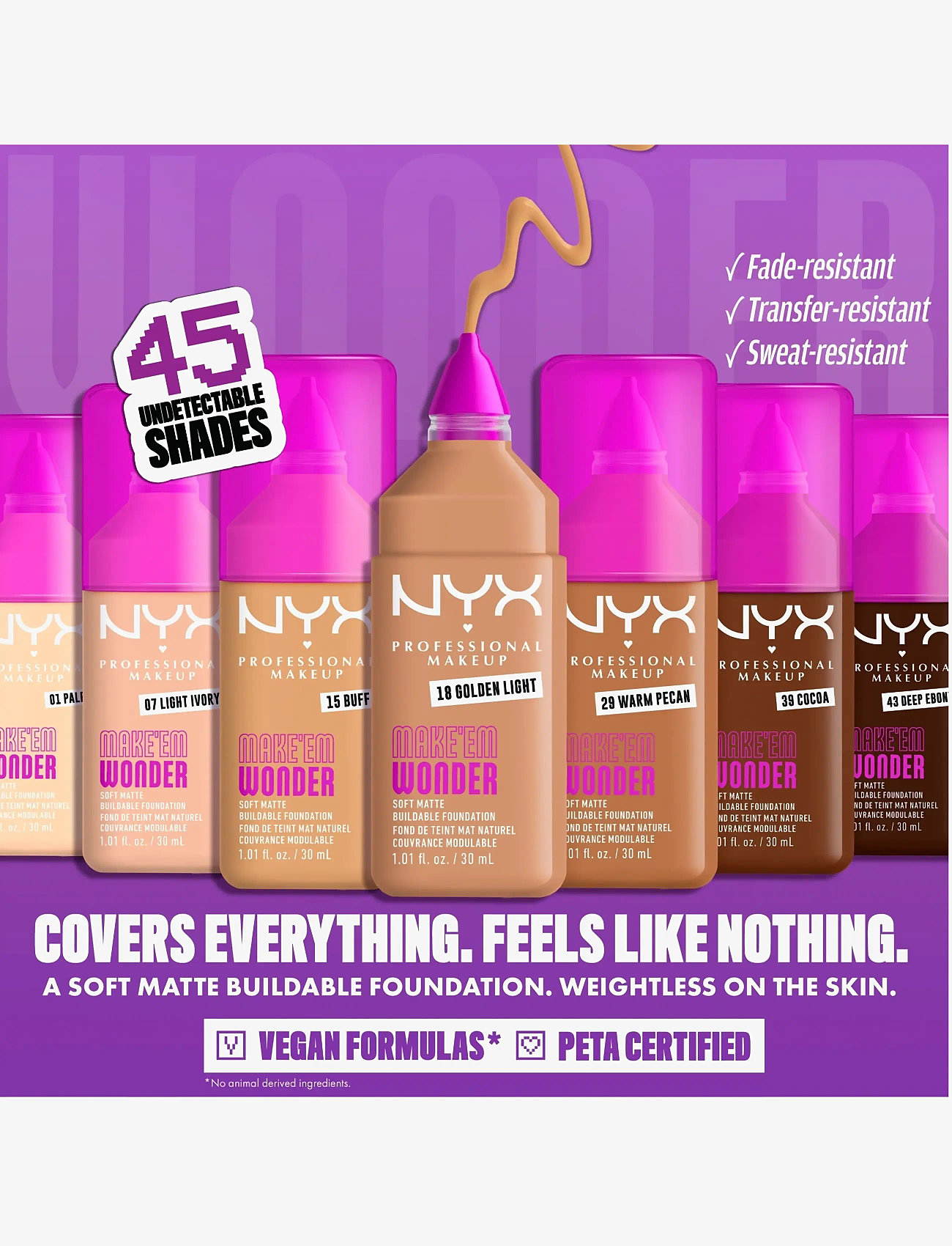 NYX Professional Makeup - NYX Professional Makeup Make Em Wonder Foundation - smink - 03 fair - 1