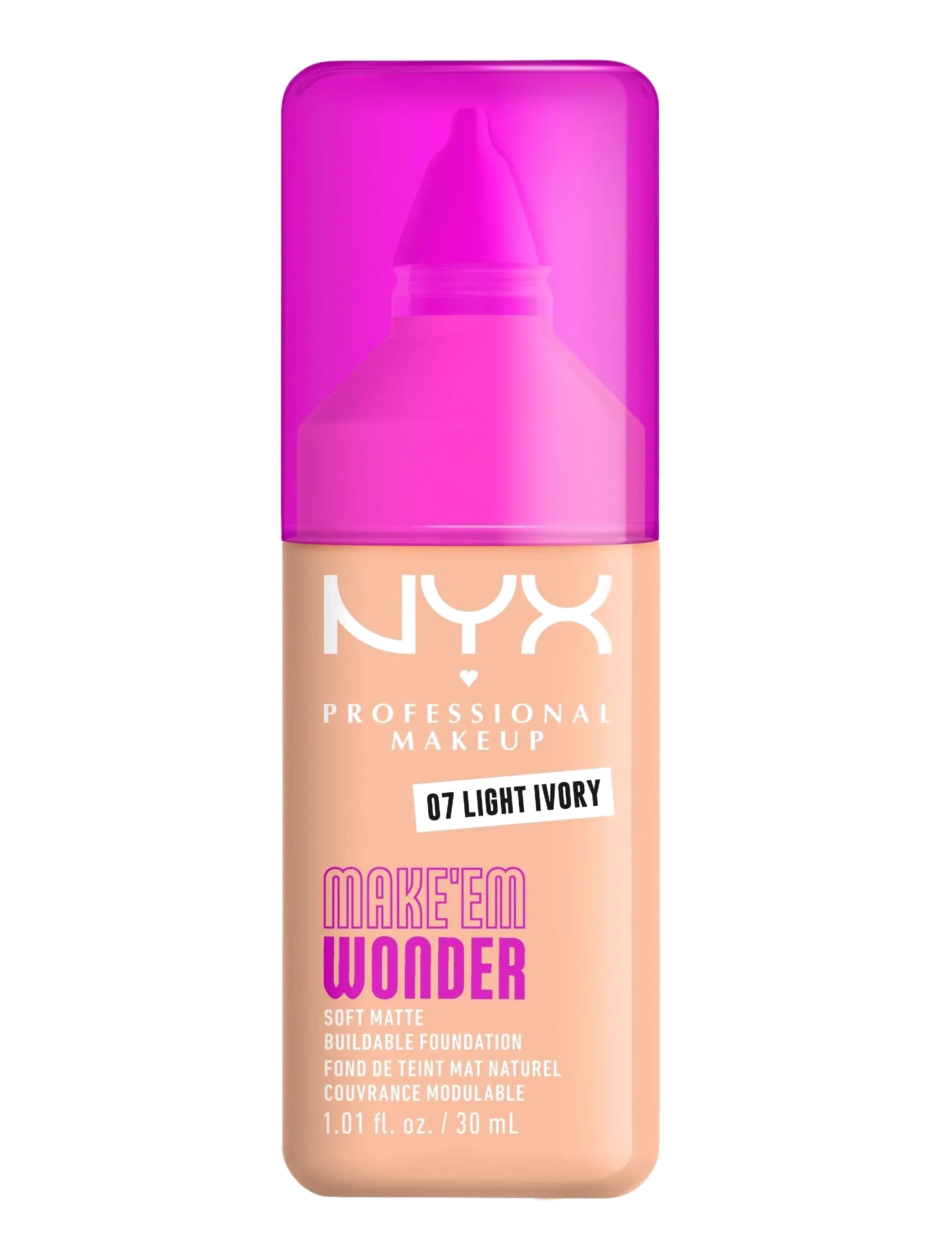 NYX Professional Makeup NYX Professional Makeup Make Em Wonder Foundation - Nyheter - 07 LIGHT IVORY / natural