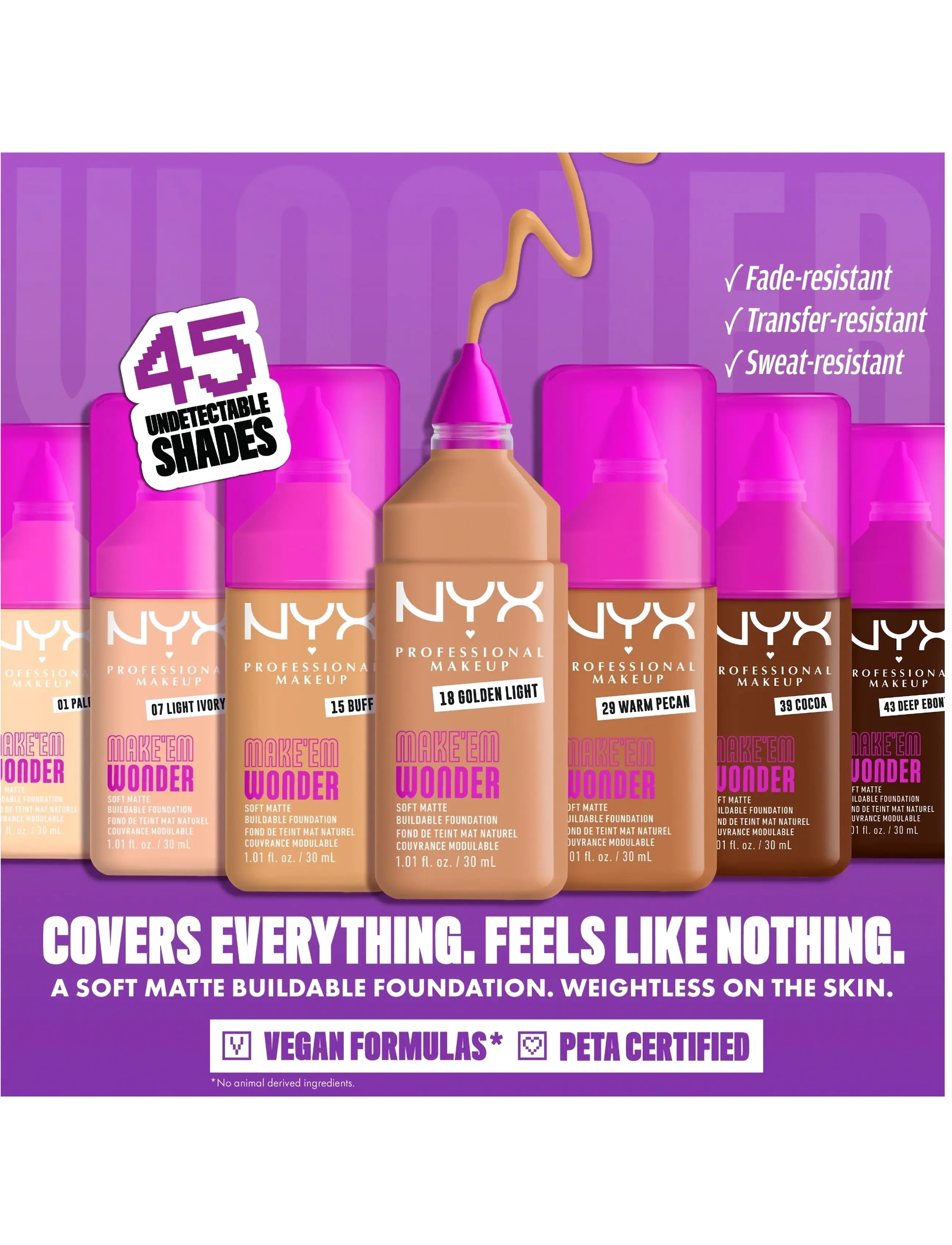 NYX Professional Makeup - NYX Professional Makeup Make Em Wonder Foundation - makeup - 08 vanilla - 2